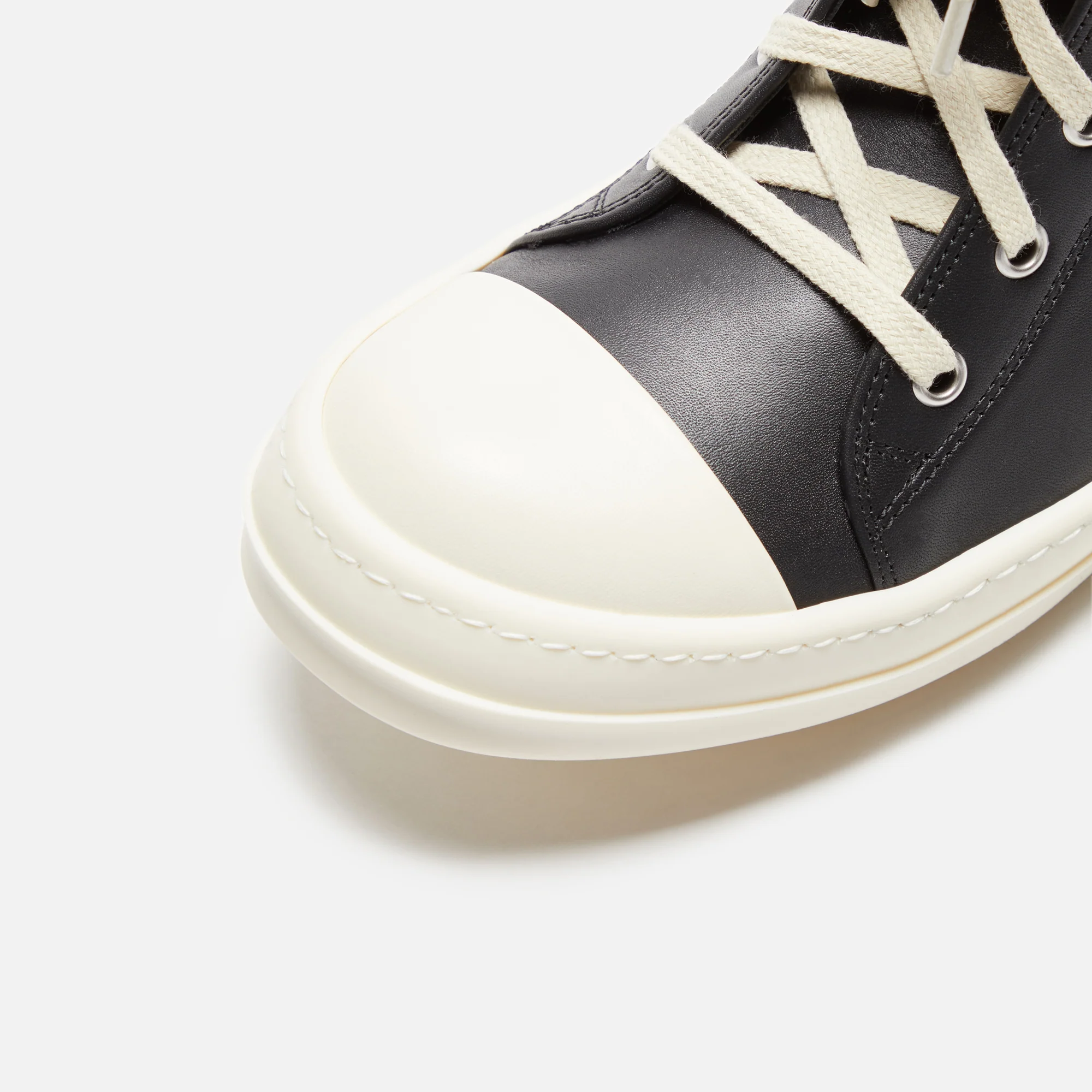 Rick Owens WMNS Scarpe in Pelle Sneakers - Black / Milk - Image 4