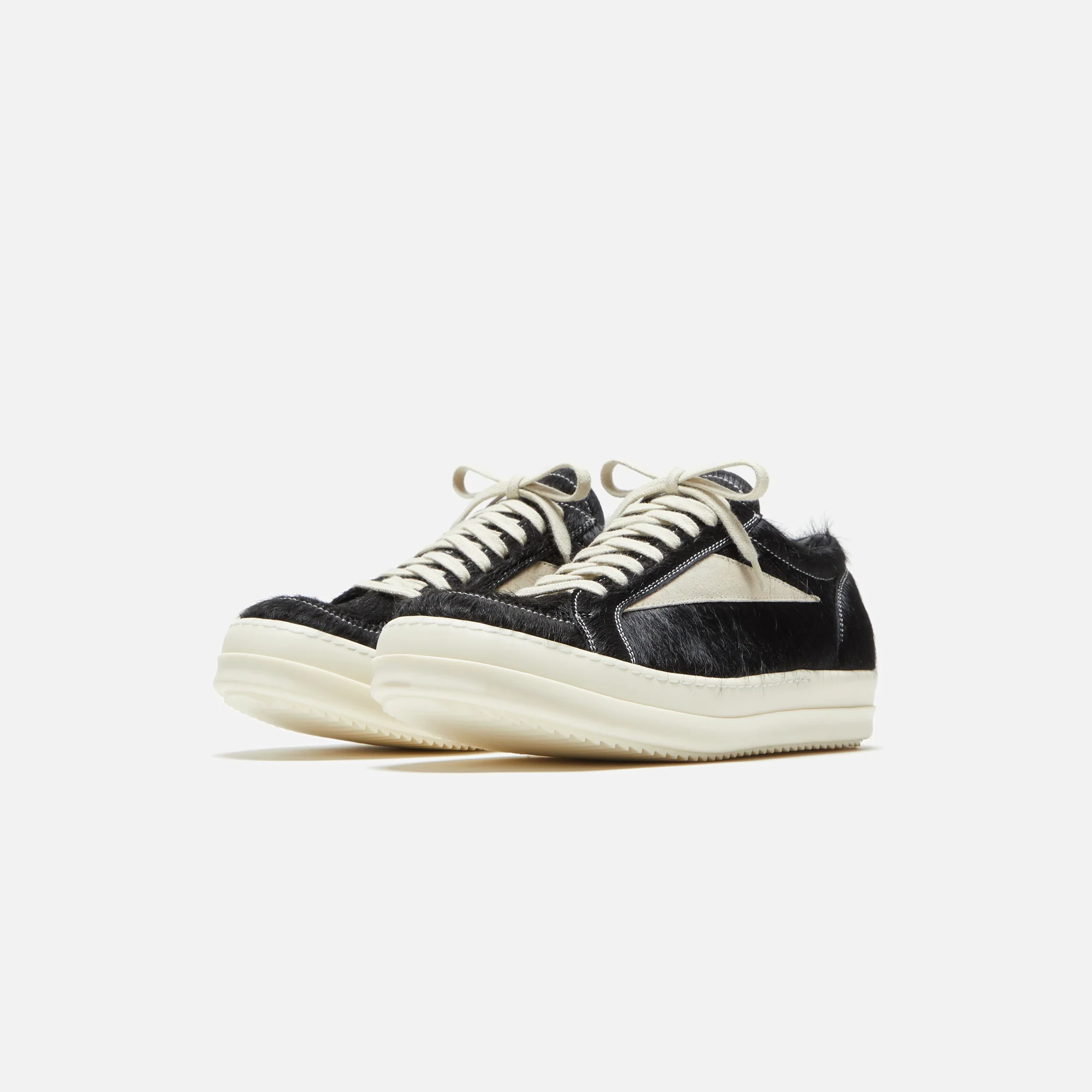 Rick Owens Vintage Sneakers - Black / Milk / Milk Scarpe in Pelliccia - Image 2