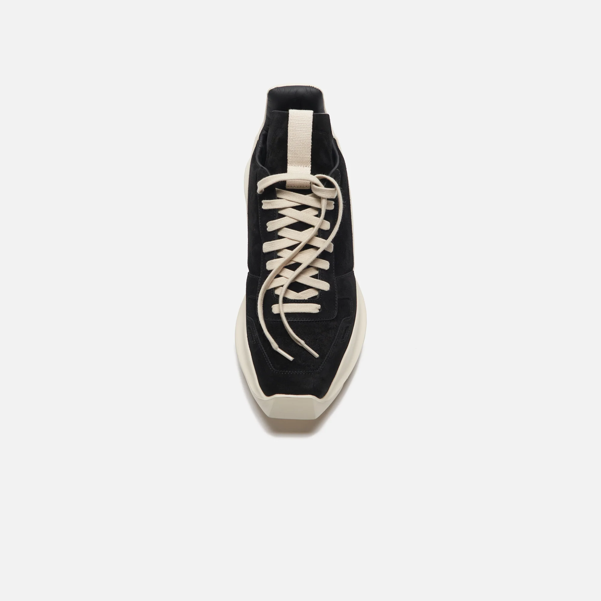 Rick Owens Scarpe Pelle Geth Runner - Black / Milk - Image 4