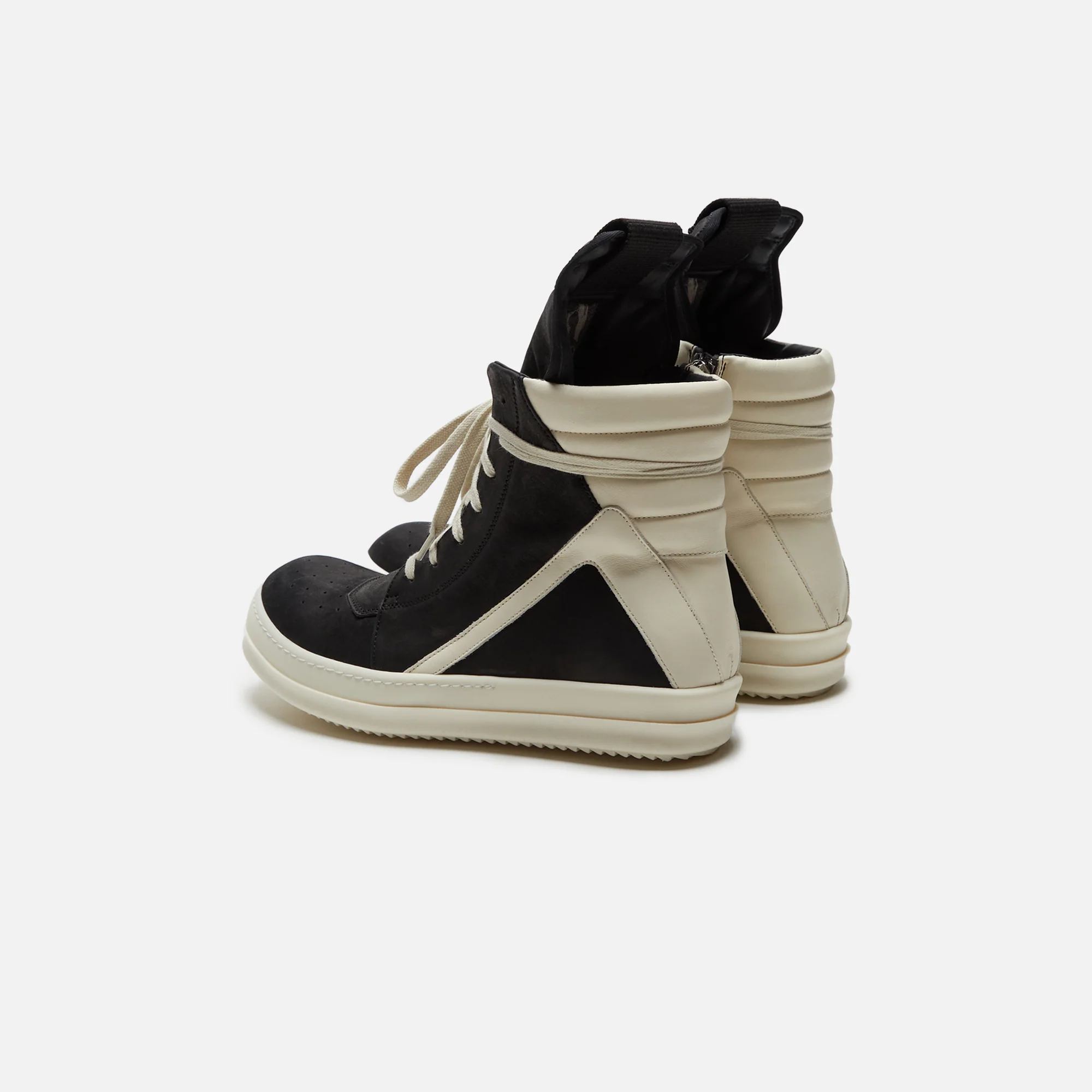 Rick Owens Scarpe Pelle Geobasket  - Black / Milk - Image 3
