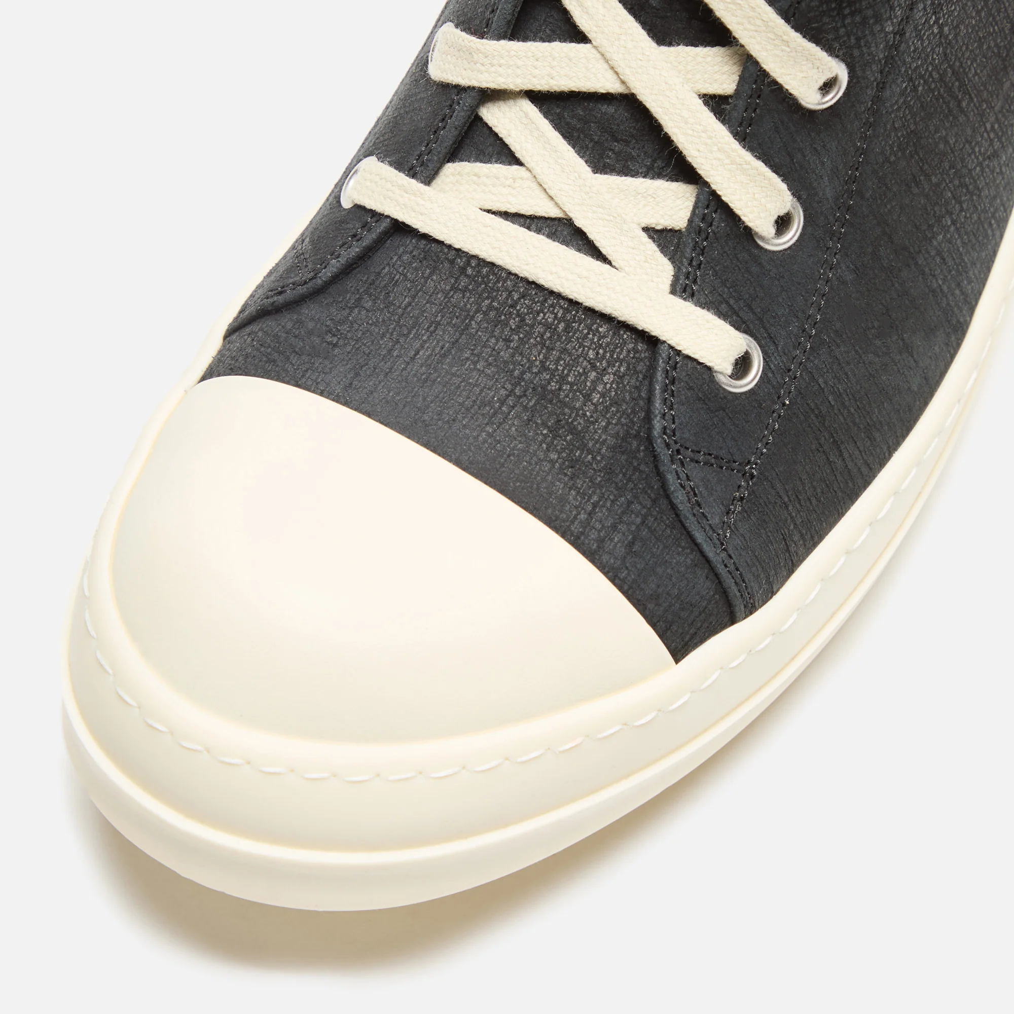 Rick Owens Sneakers - Scarpe In Pelle / Black / Milk / Milk - Image 5