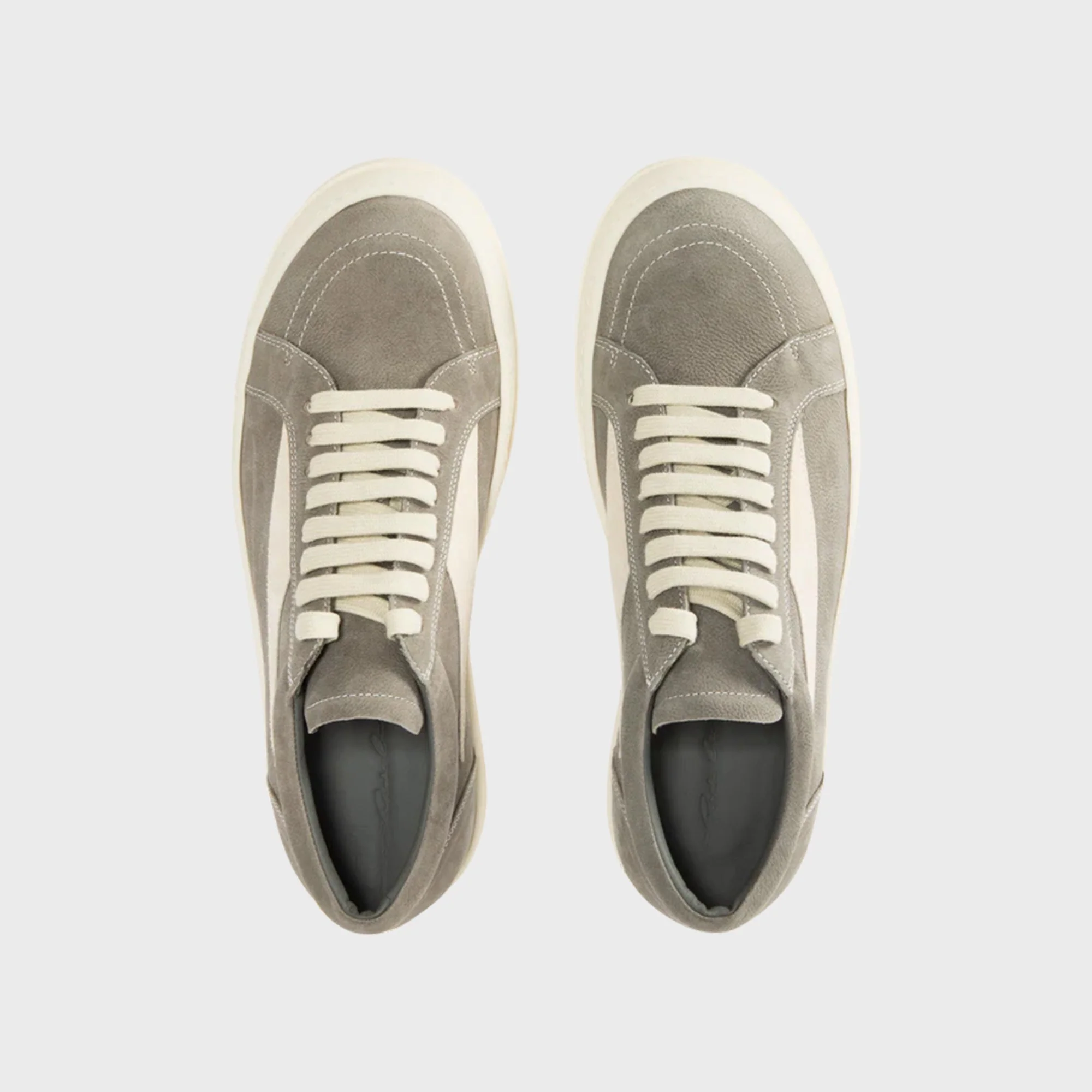 Rick Owens Temple Vintage Sneaks - Pelle Euca / Milk / Milk - Image 3