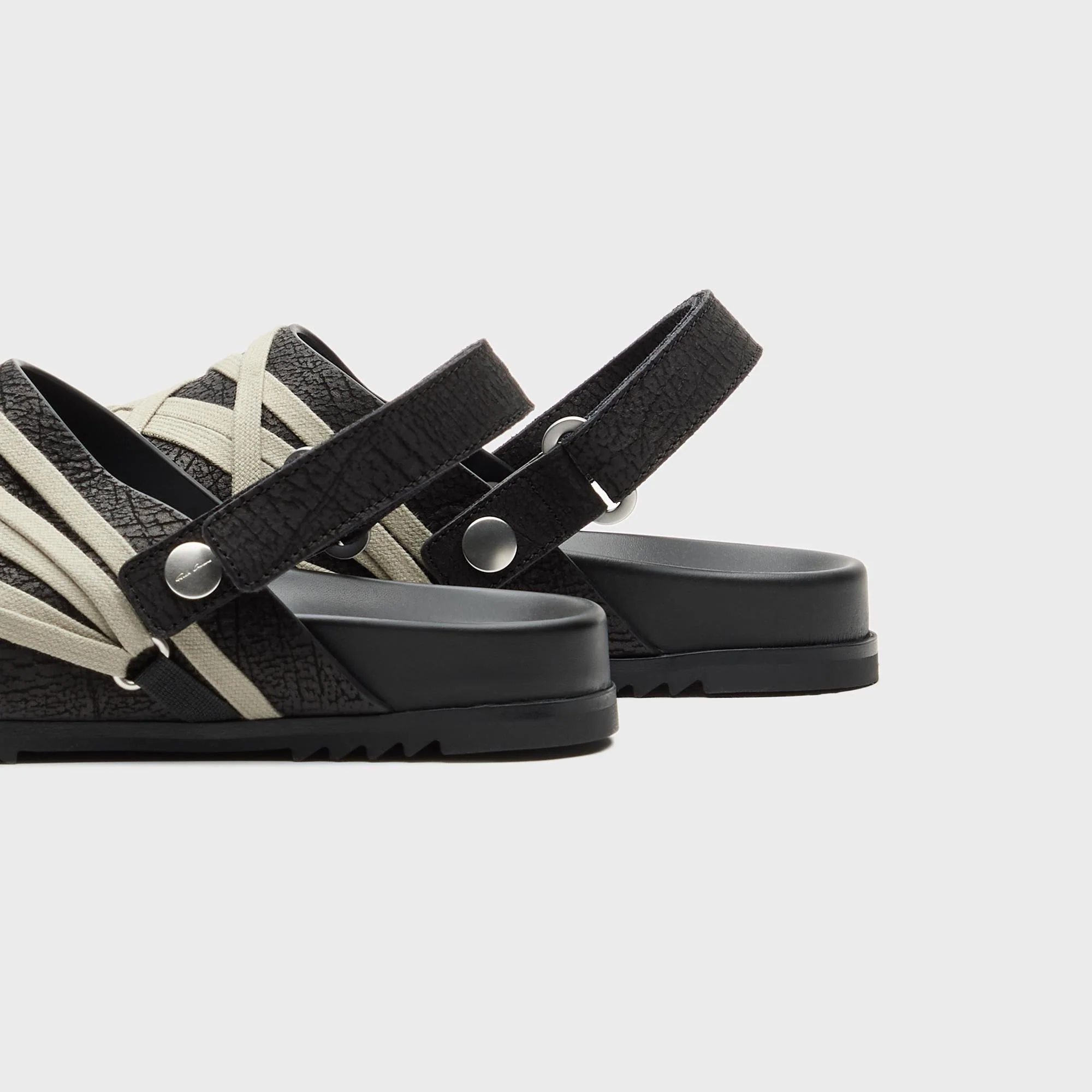 Rick Owens Megalace Mule Granola Mules- Pelle Black - Image 3