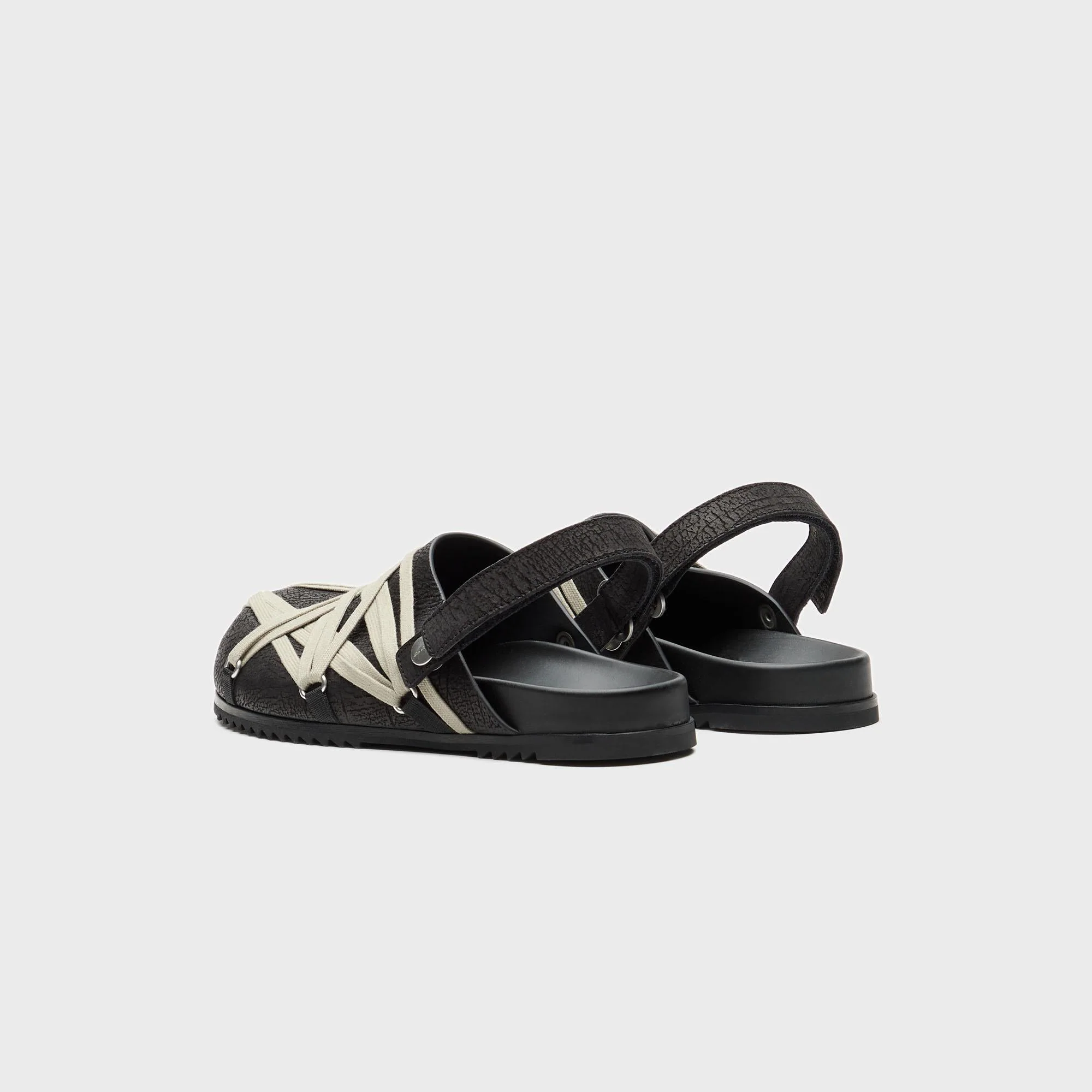 Rick Owens Megalace Mule Granola Mules- Pelle Black - Image 4