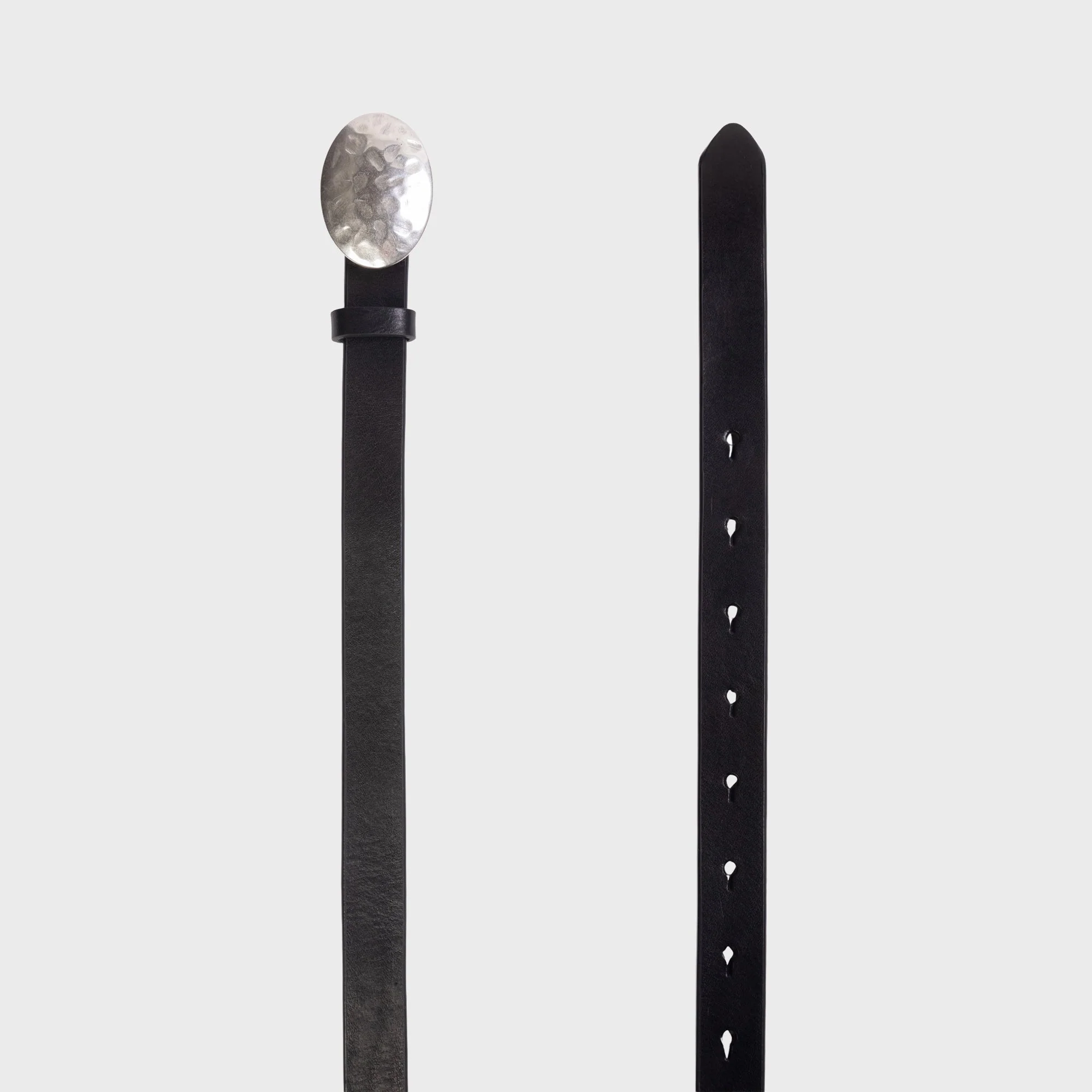 Black Suede Studio Sable Belt - Black / Silver - Image 2