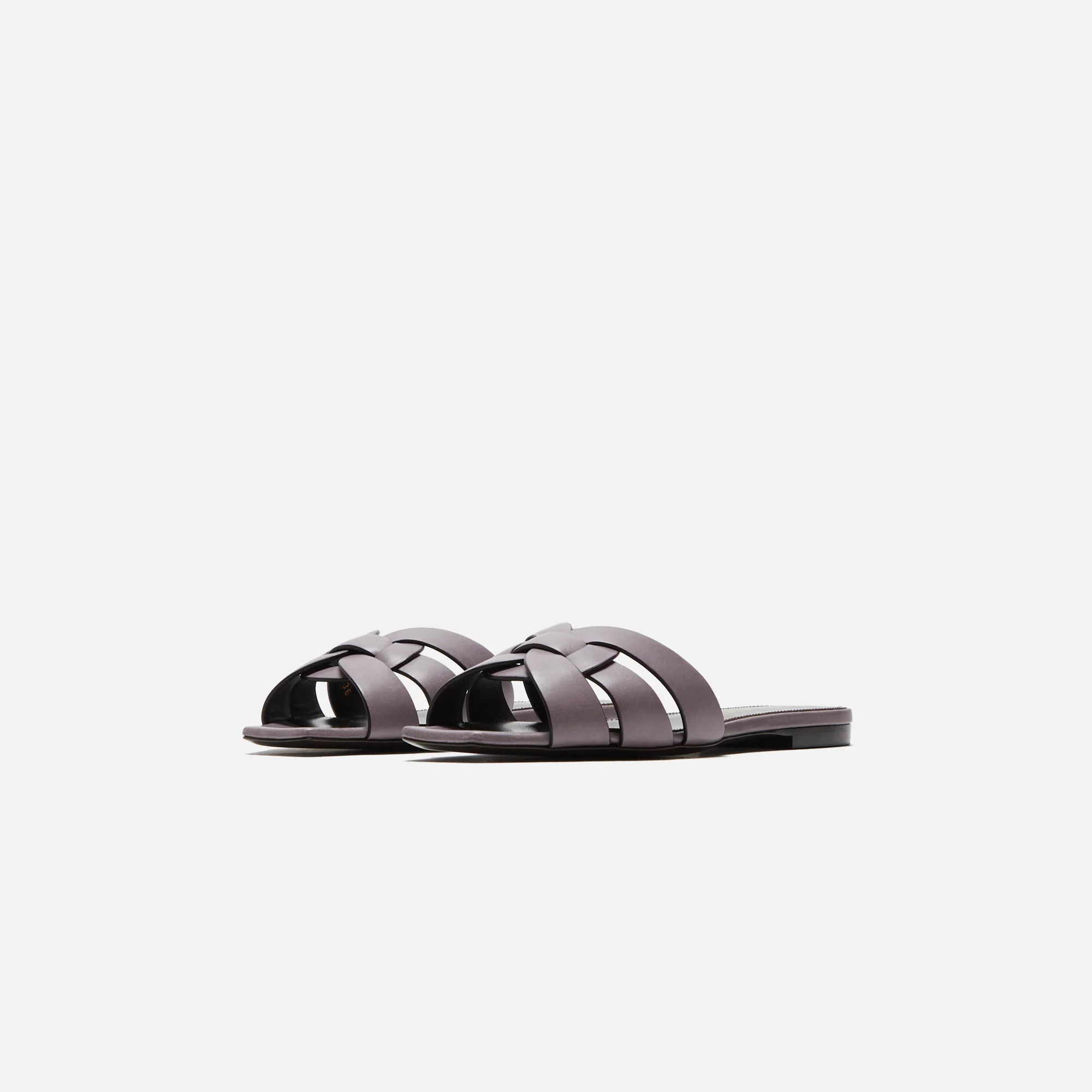 Saint Laurent Tribute Slide Cuir Maine - Gris Apia - Image 2