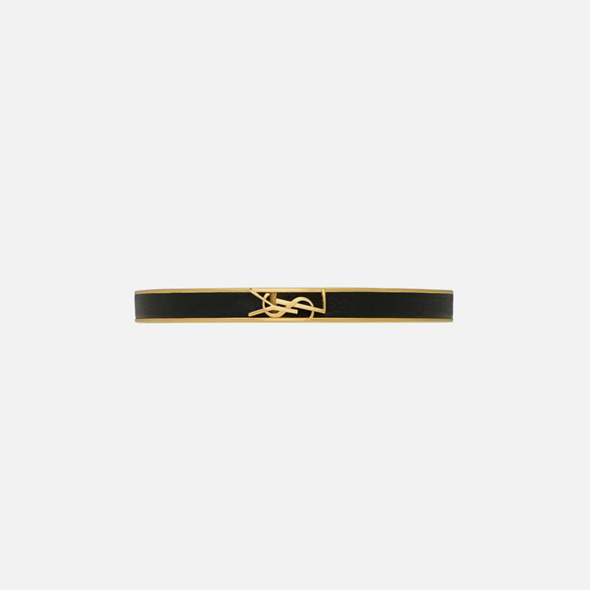 Saint Laurent Thin Bracelet - Black / Gold - Image 2