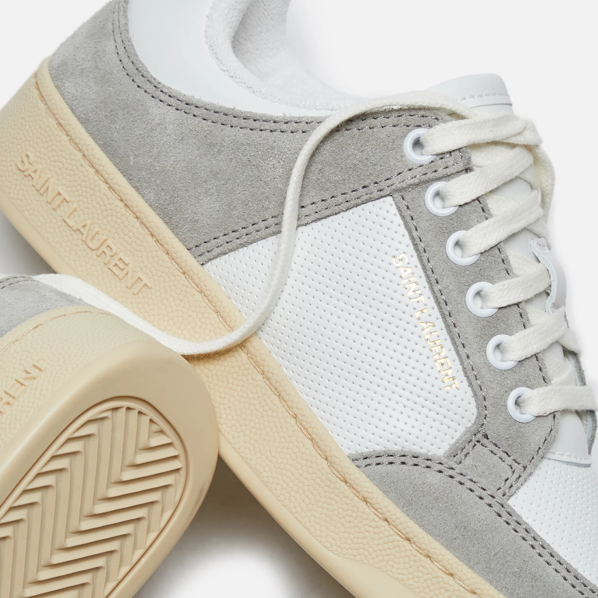 Saint Laurent SL61 Low Top Sneakers - Blanc Optique / Paris Roof - Image 4