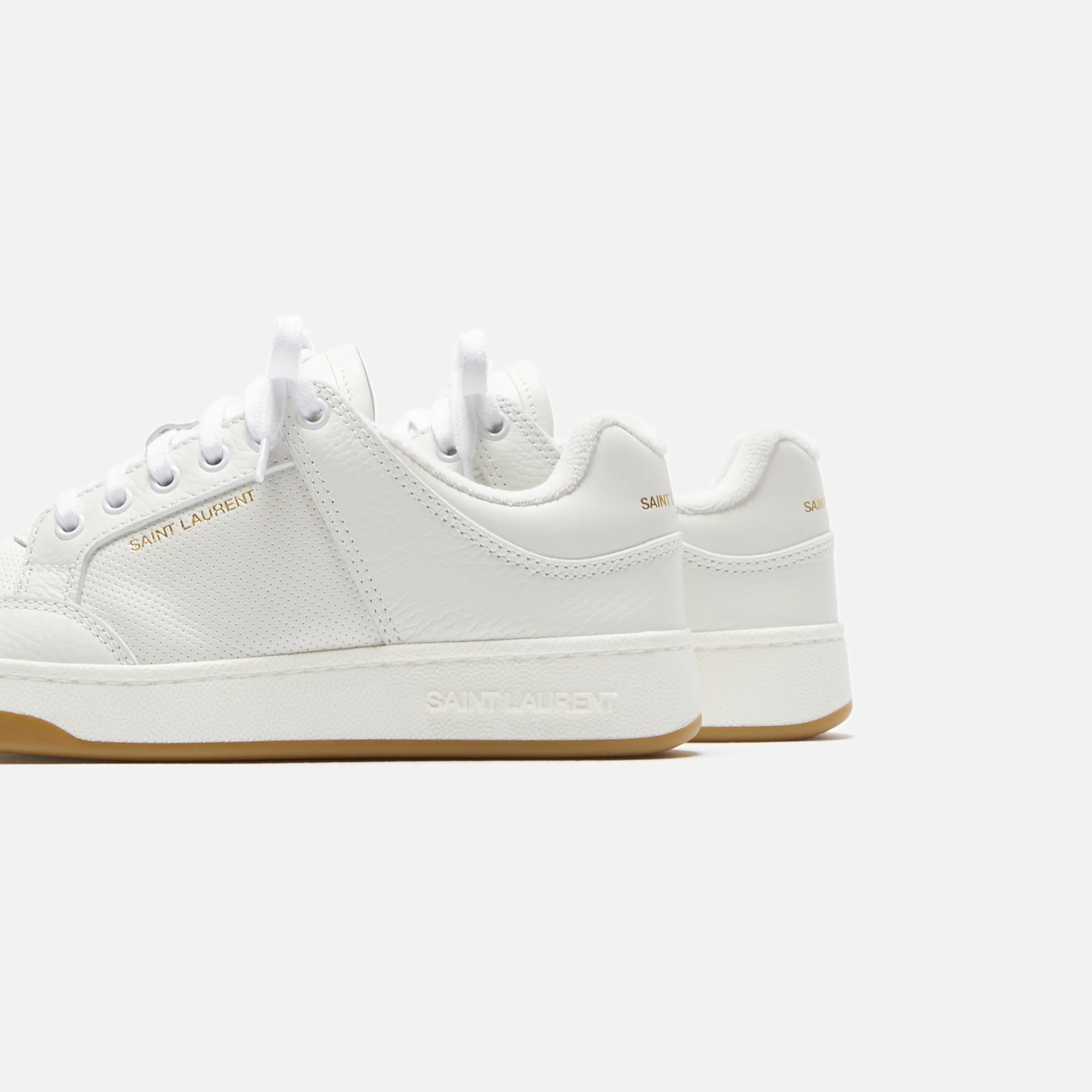 Saint Laurent SL61 Low Top Sneaker - Cuir Meridian Lisse / Blanc Opt - Image 3