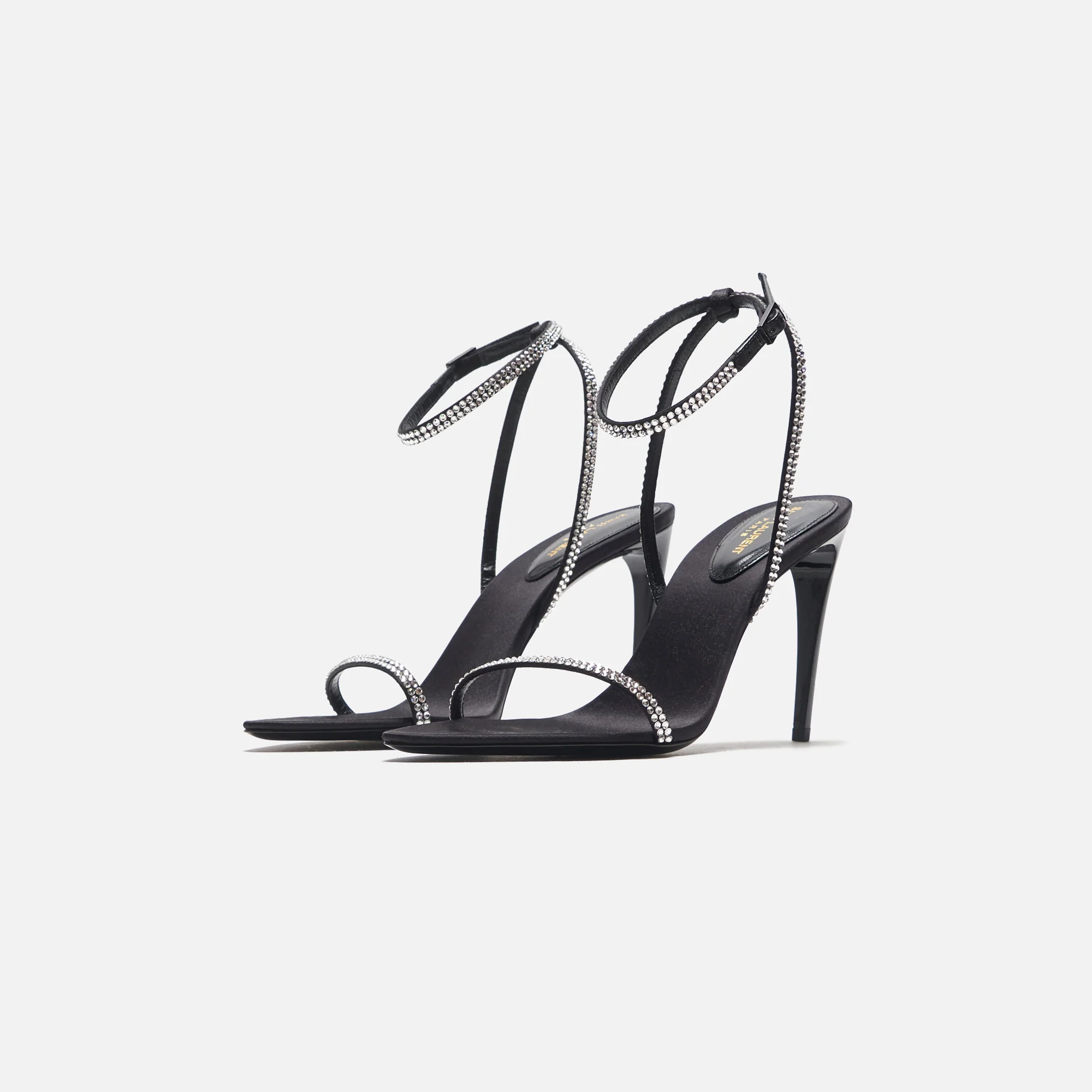 Saint Laurent Gippy 90 T.Steig Sandal - Nero / Crystal - Image 2
