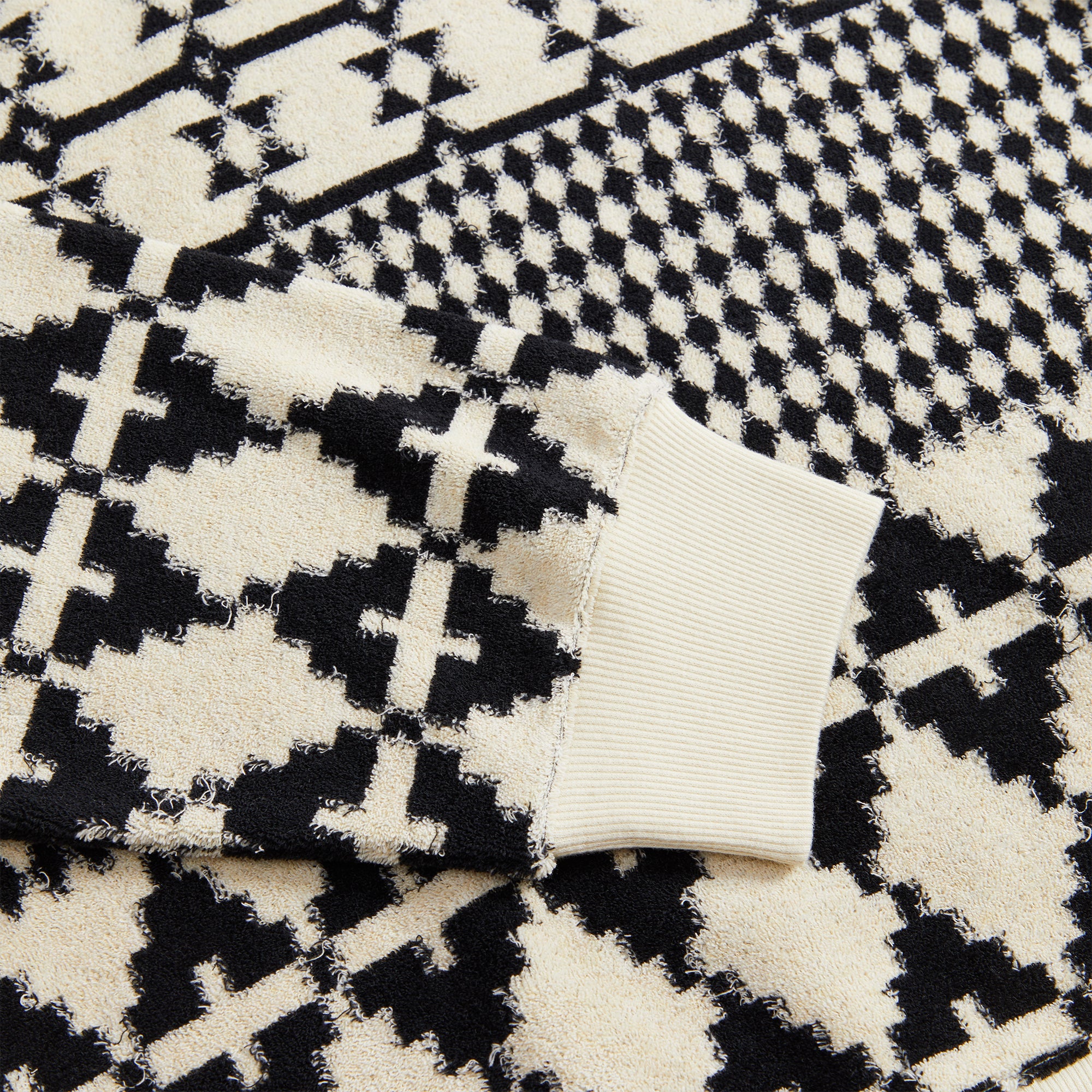 Saint Laurent Jacquard Raglan Sweatshirt - Naturel Noir - Image 3