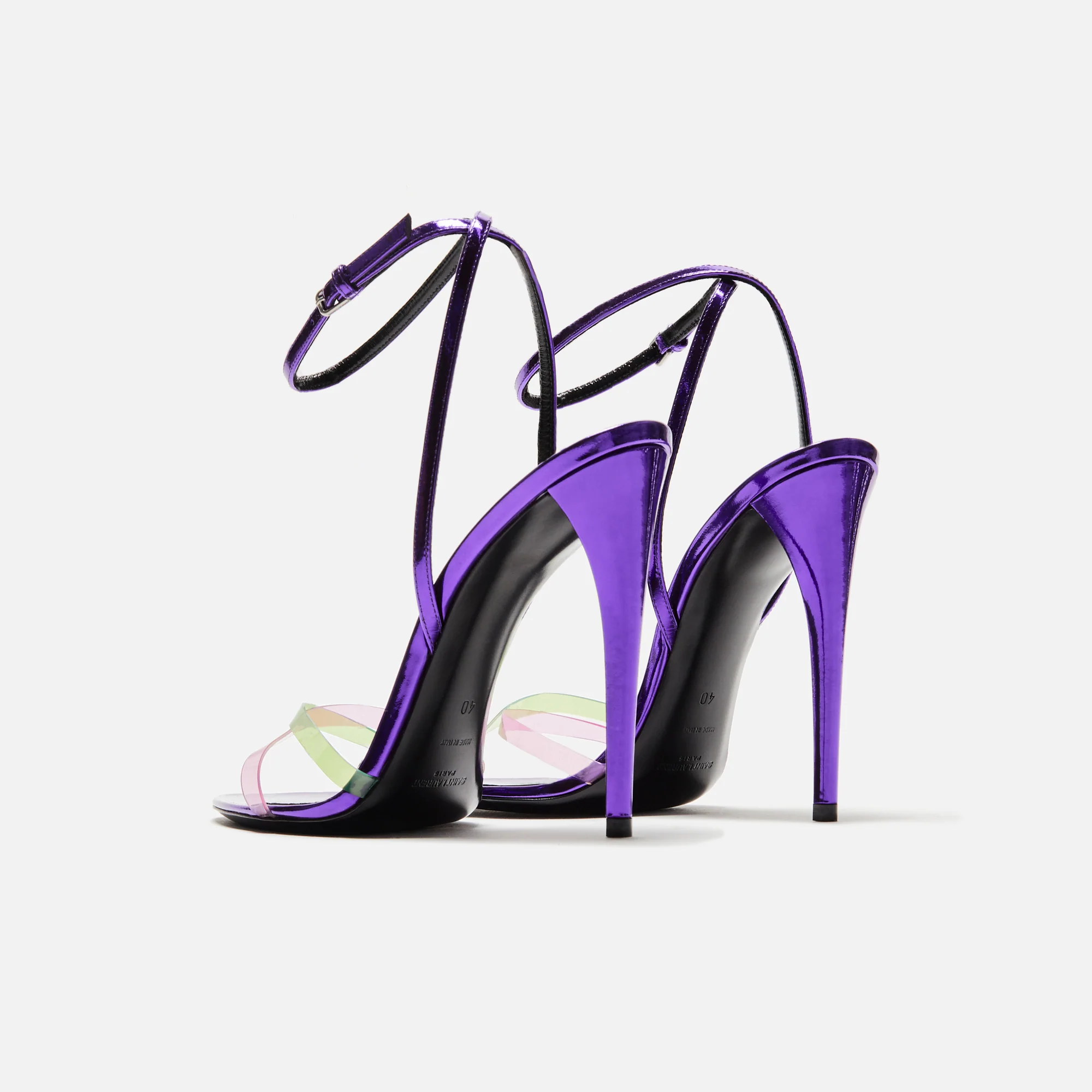 Saint Laurent Gippy 110 Sandal - Violet / Green / Fuxia - Image 5