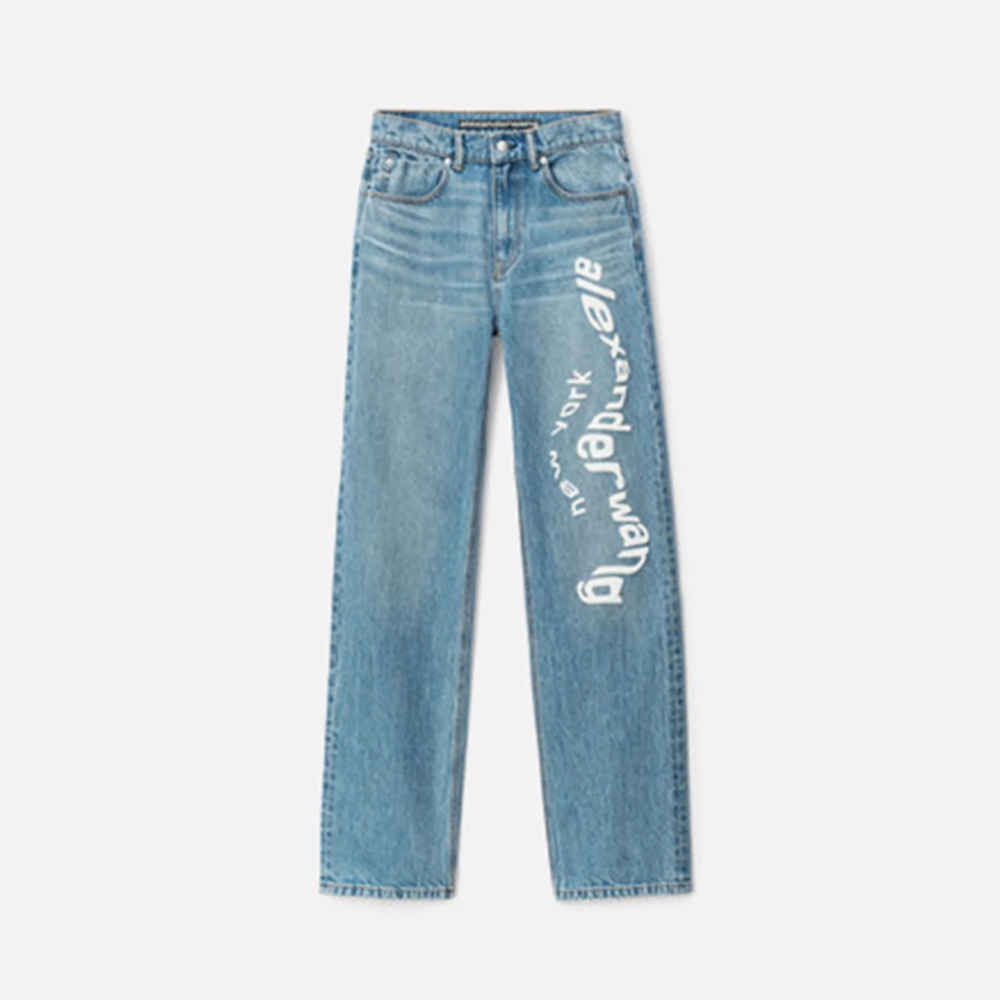 Alexander Wang EZ Mid Rise Relaxed Straight Logo Puff - Vintage