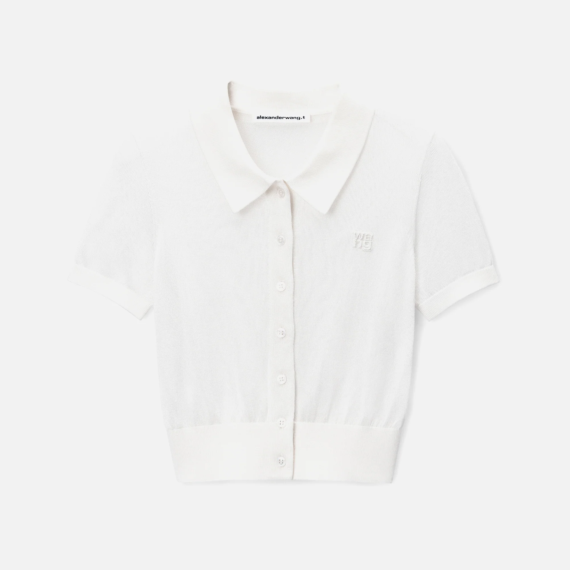 Alexander Wang Short Sleeve Polo Cardigan - Soft White