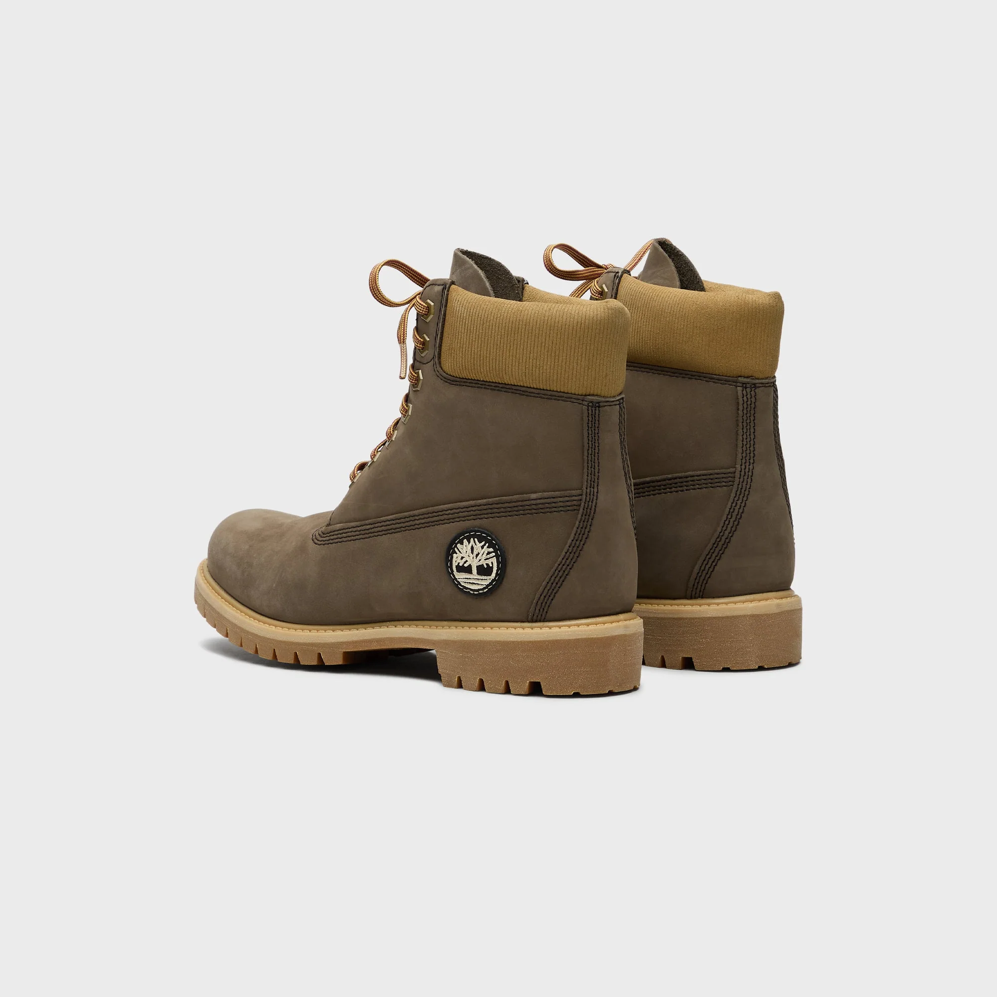 Timberland 6 Inch Lace Up Waterproof Boot - Dark Brown / Nubuck Olive - Image 4