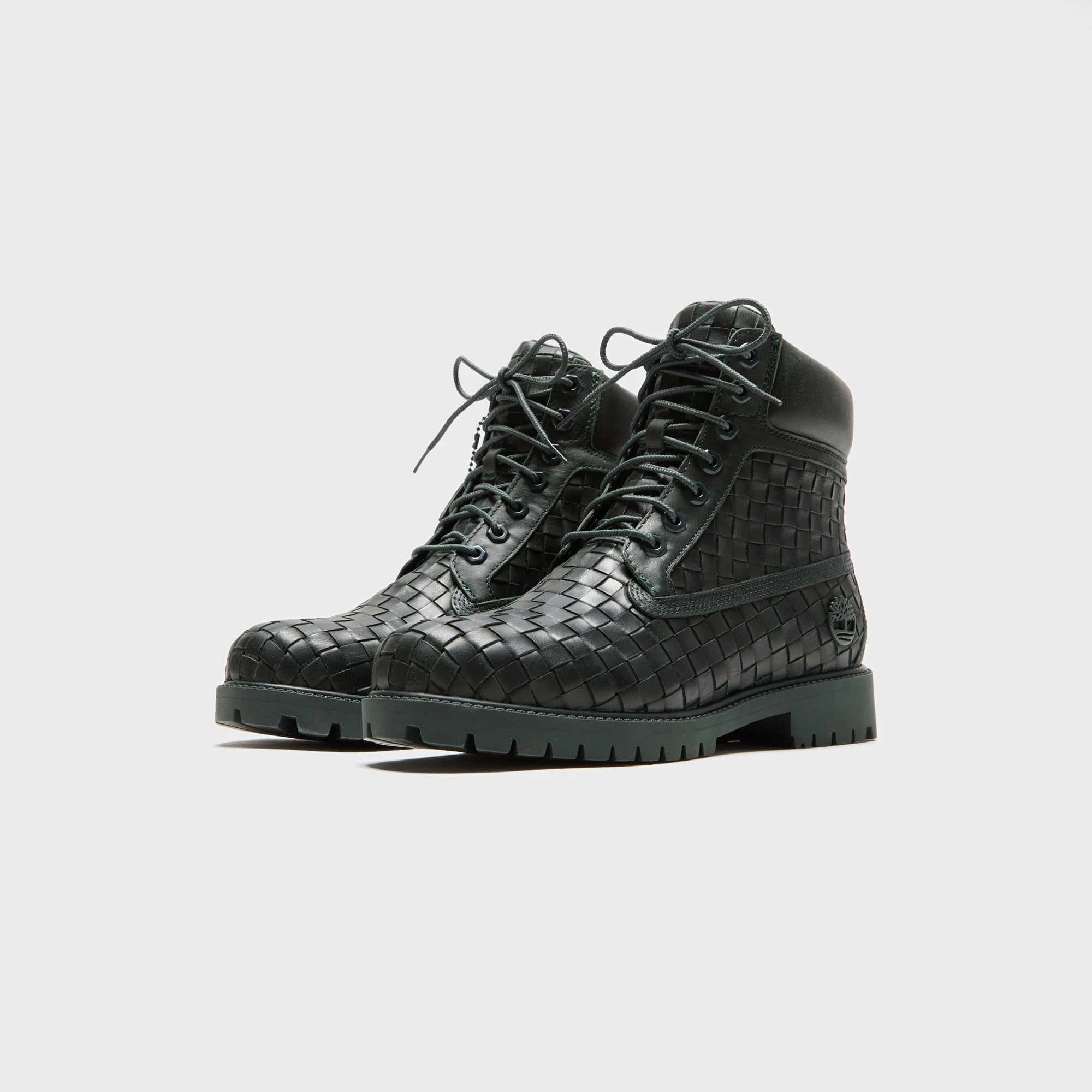 Timberland Woven 6-Inch Lace Up Full Grain Boot - Dark Green - Image 2