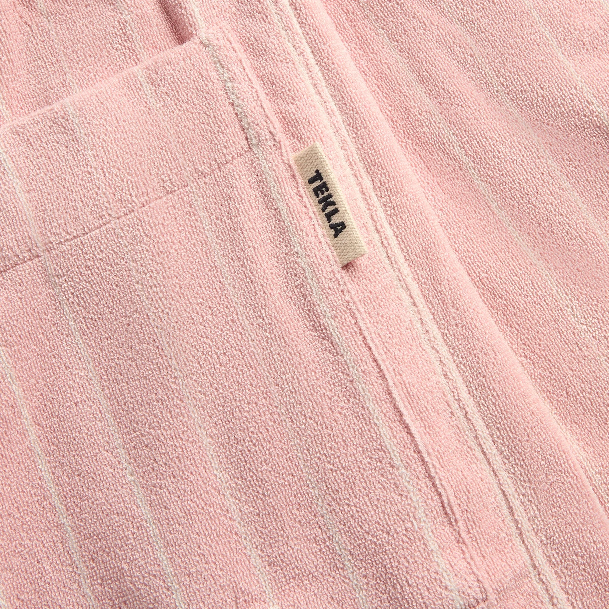 Tekla Classic Bathrobe - Shaded Pink Stripes - Image 3