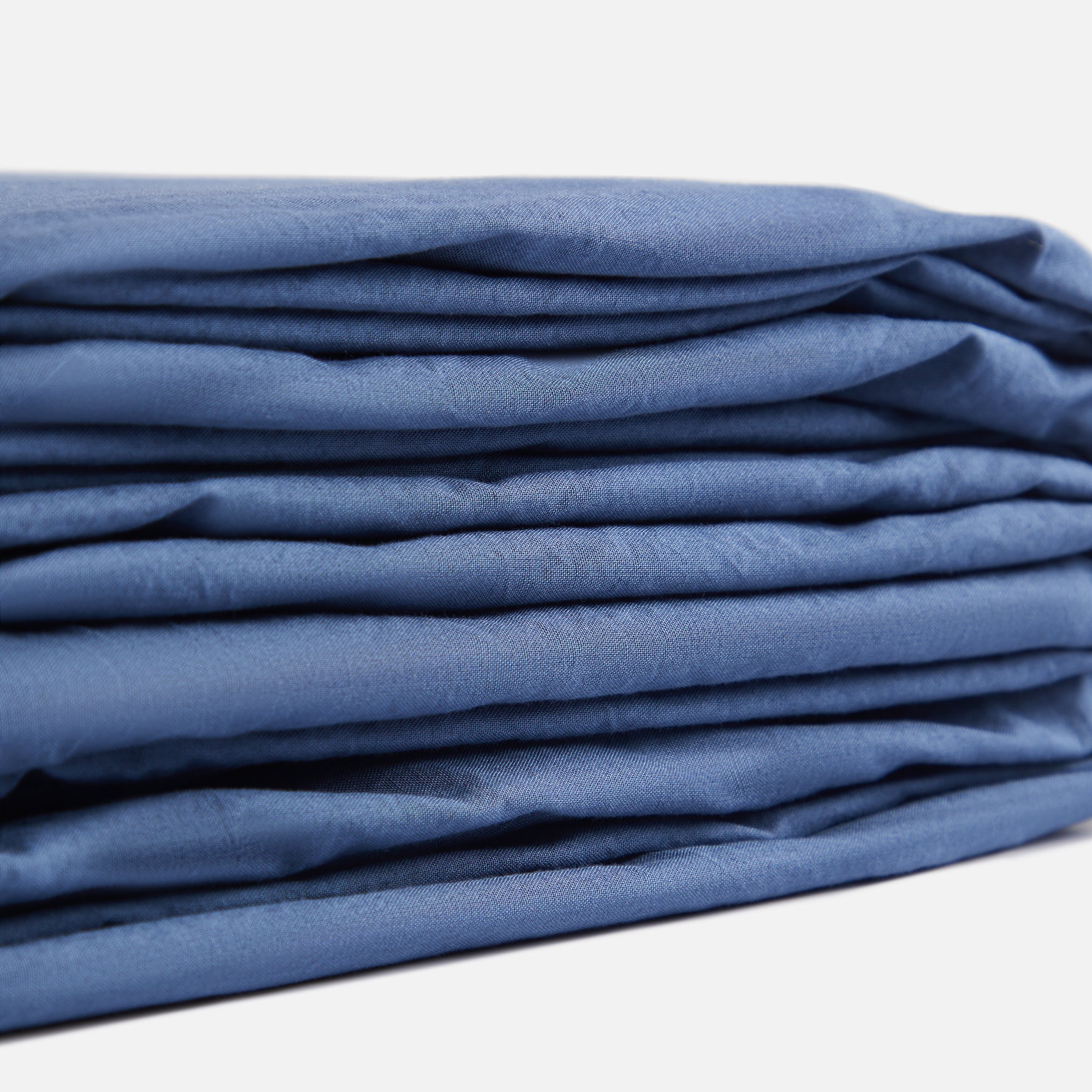 Tekla Percale Queen Duvet Cover - Midnight Blue - Image 2