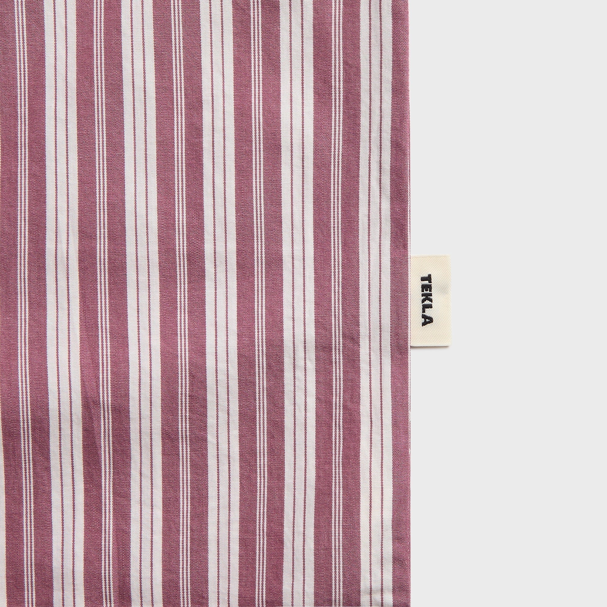 Tekla Poplin Long-Sleeved Pyjama Shirt - Pink / White - Image 3