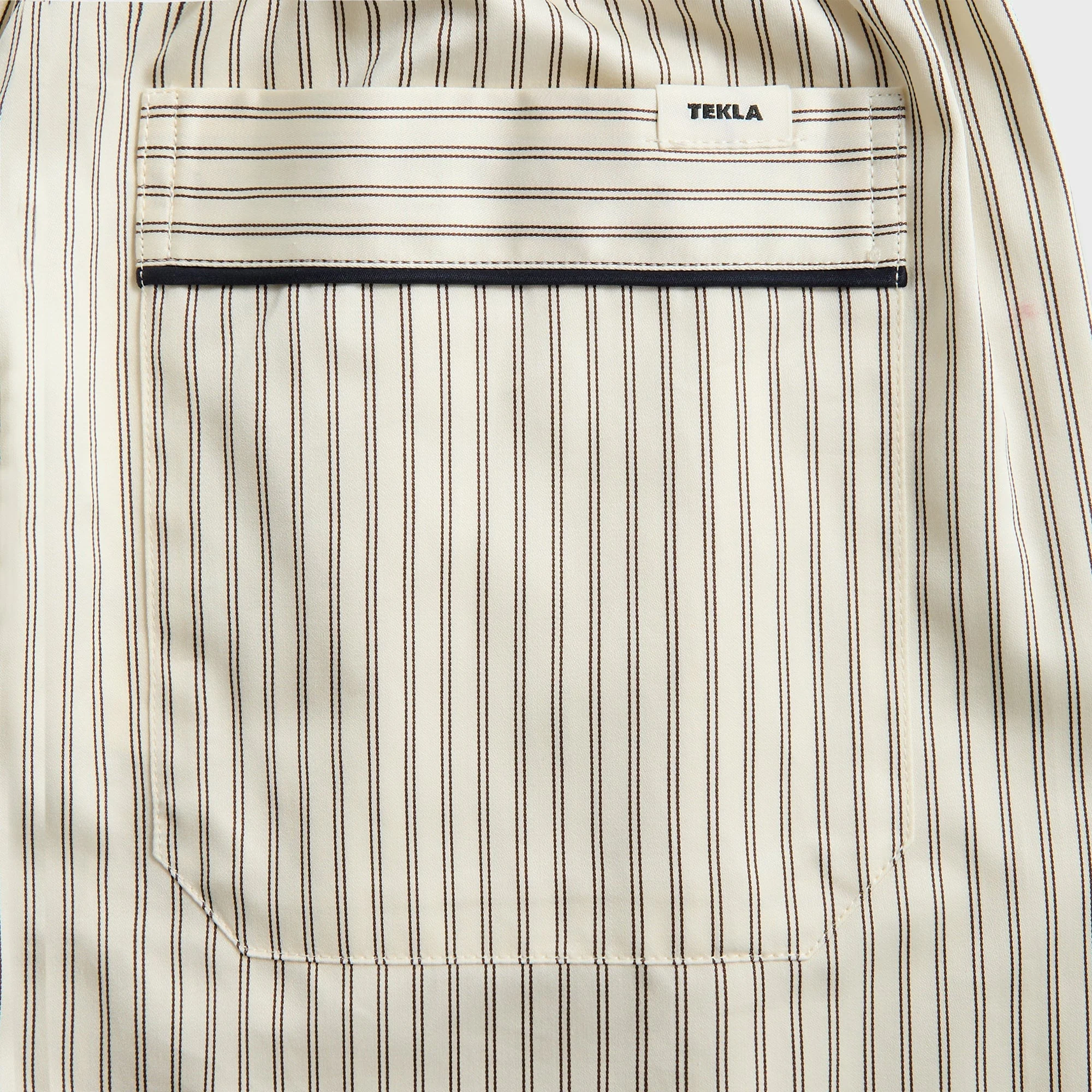Tekla Sateen Pyjama Pant - Brown Pin Stripes - Image 3