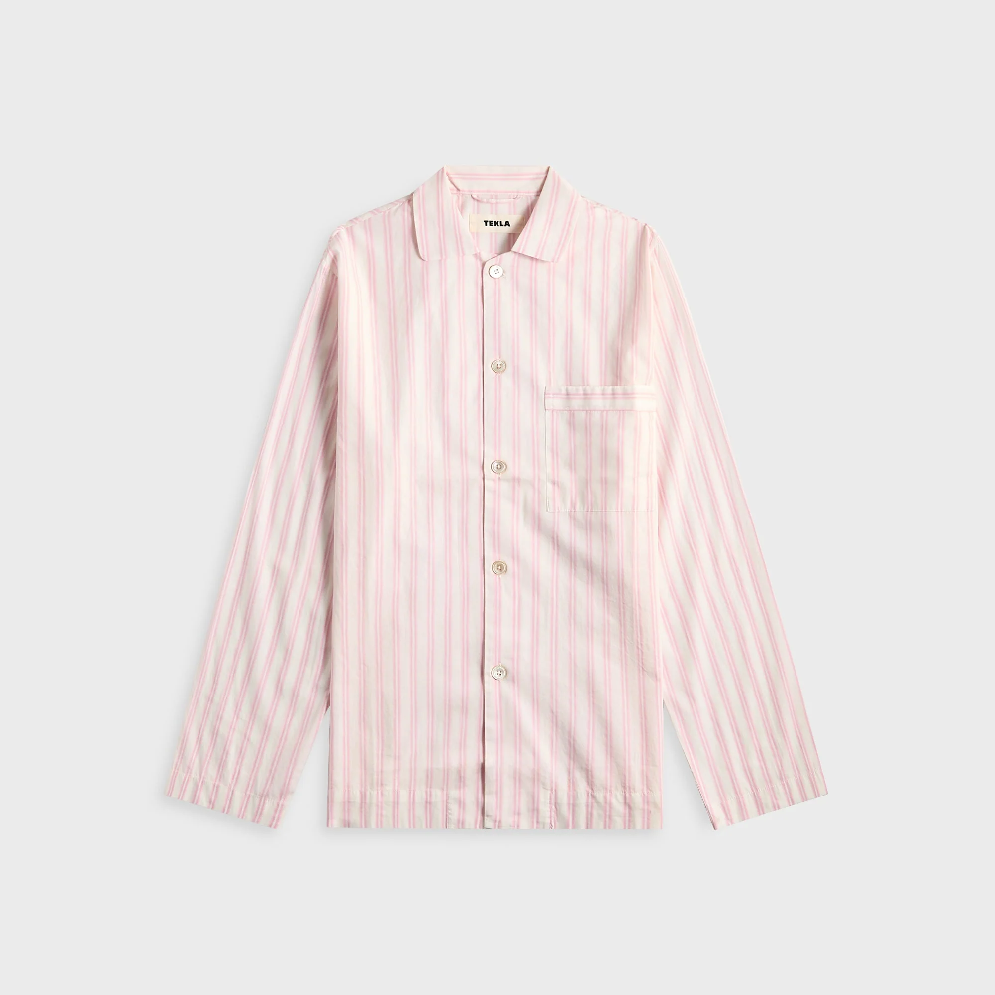 Tekla Cotton Poplin Pyjama Shirt - Hatty Stripes