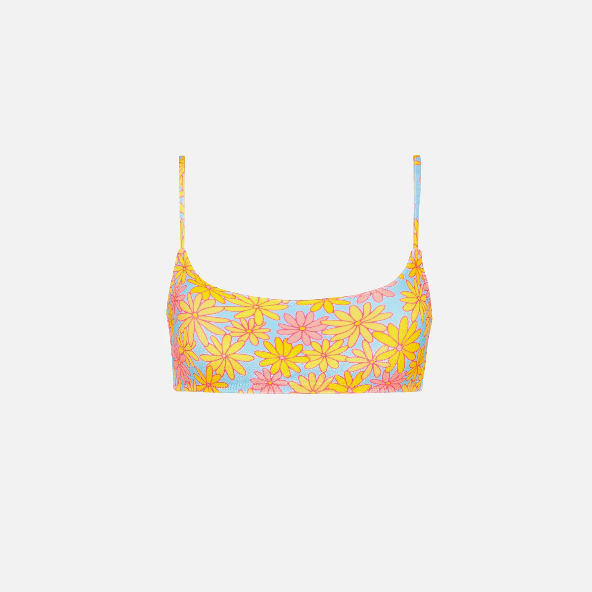 Triangl Mica Top - Sky Floral Velvet