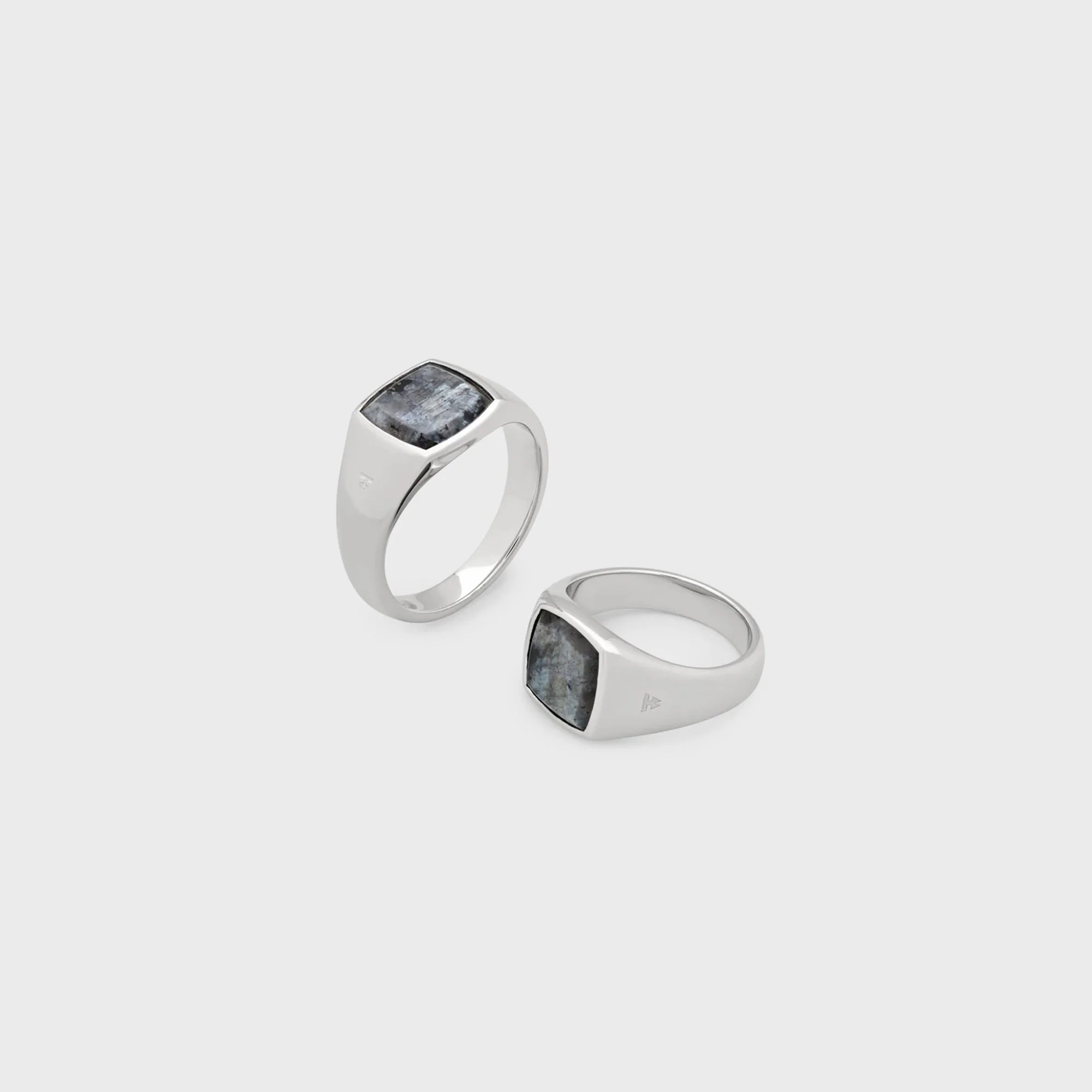 Tom Wood Kay Ring Larvikite 58" - Silver - Image 2