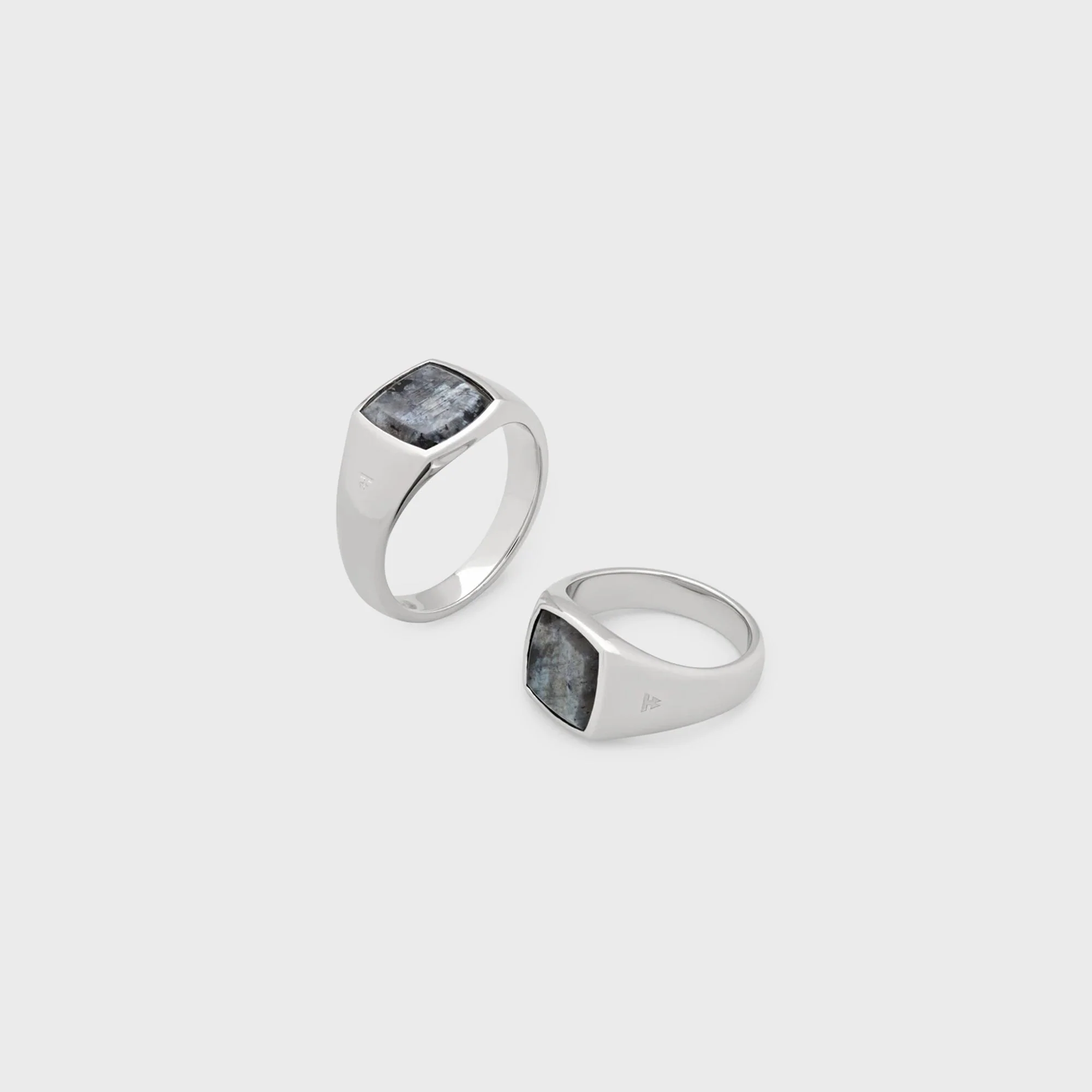 Tom Wood Kay Ring Larvikite 62" - Silver - Image 2
