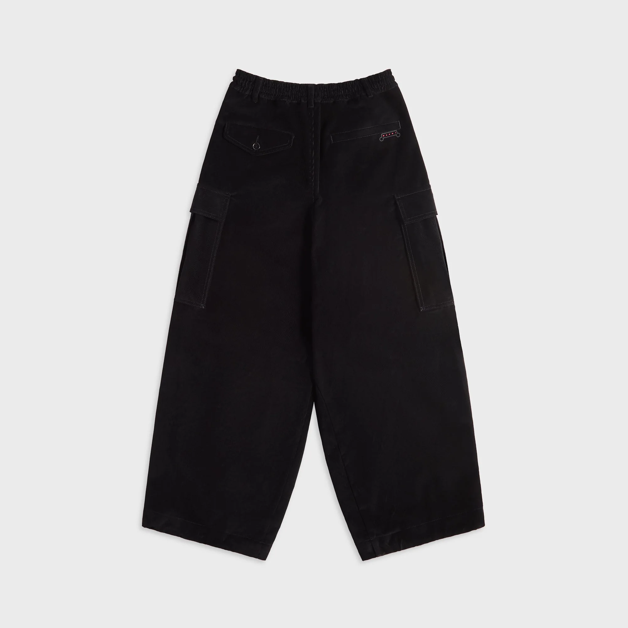Marni Corduroy Drawstring Cargo Workwear Gabardine Pants - Black - Image 2