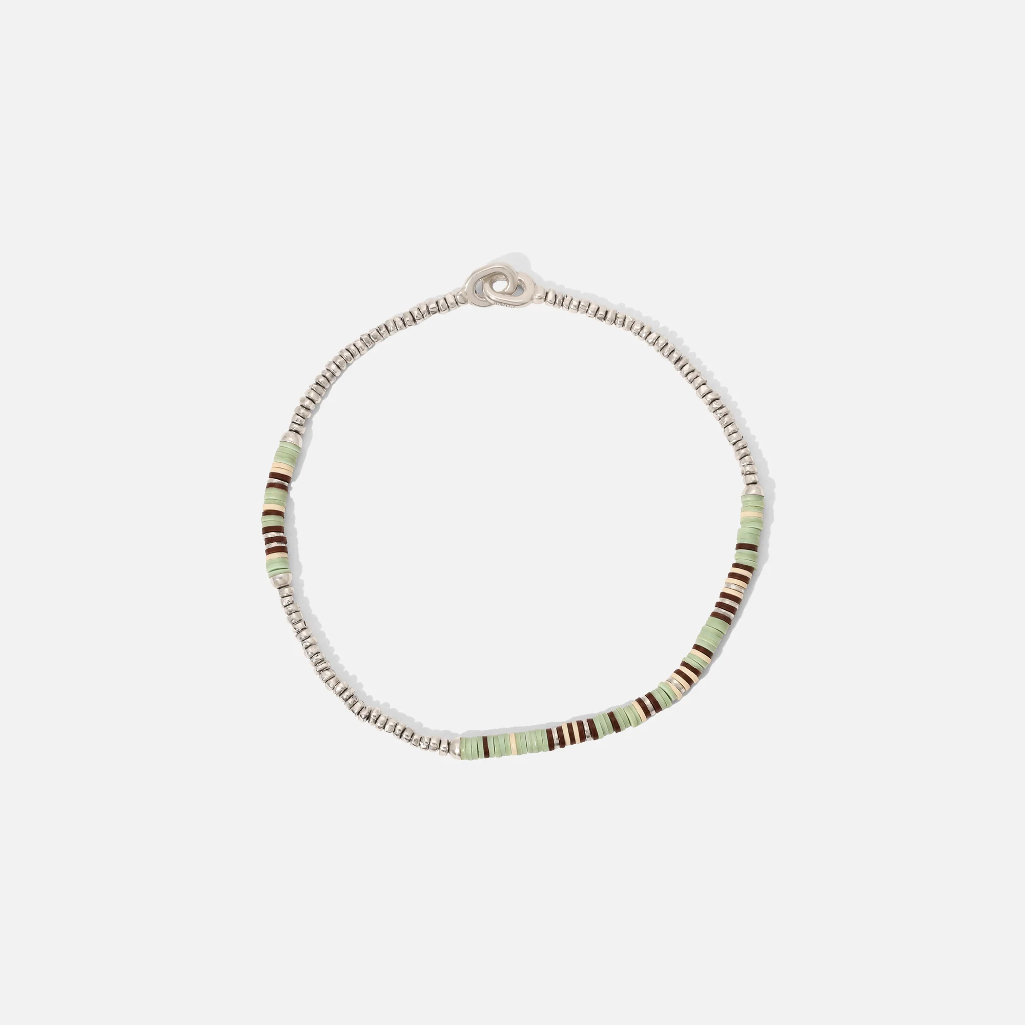 Maor Shine #3 Bracelet in Turquoise Pattern Beads with Sterling Silver - Silver / Turquoise - Image 2