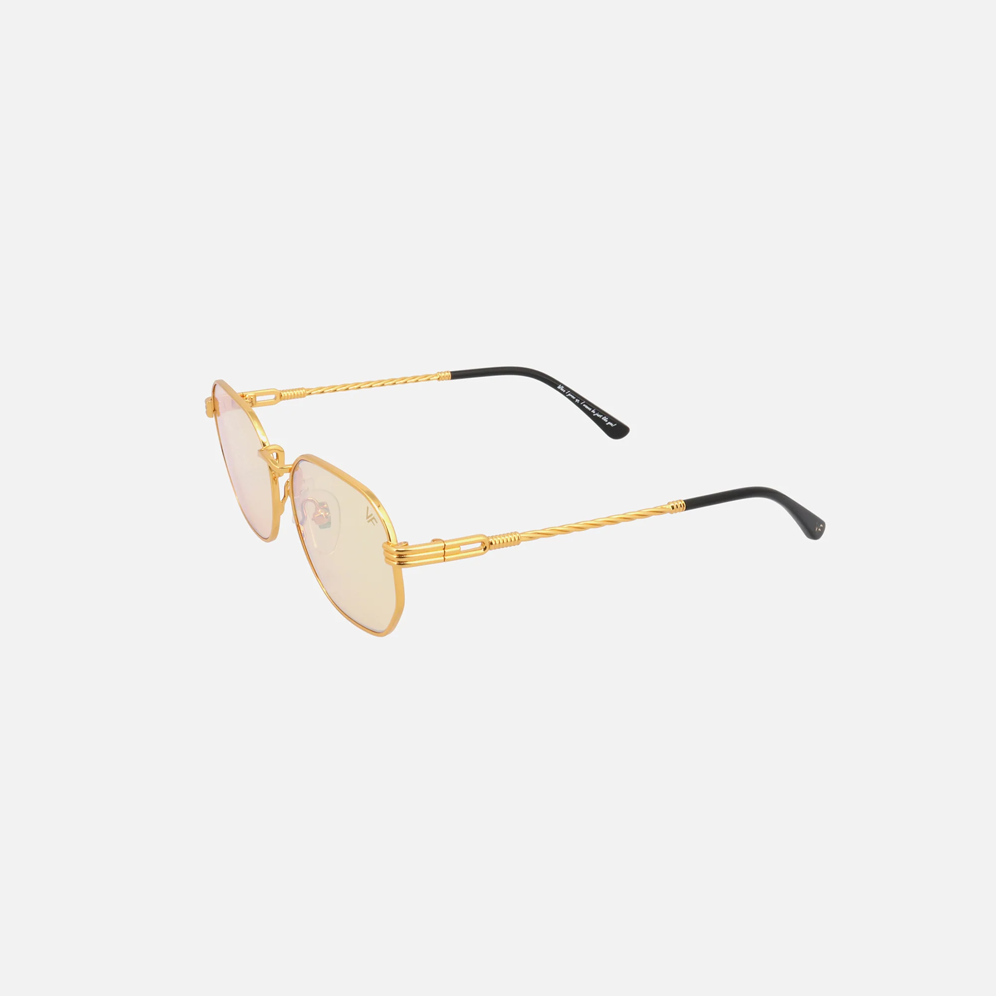 Vintage Frames Kids Detroit Player 18KT Sunglasses - Gold Orange Pop - Image 2