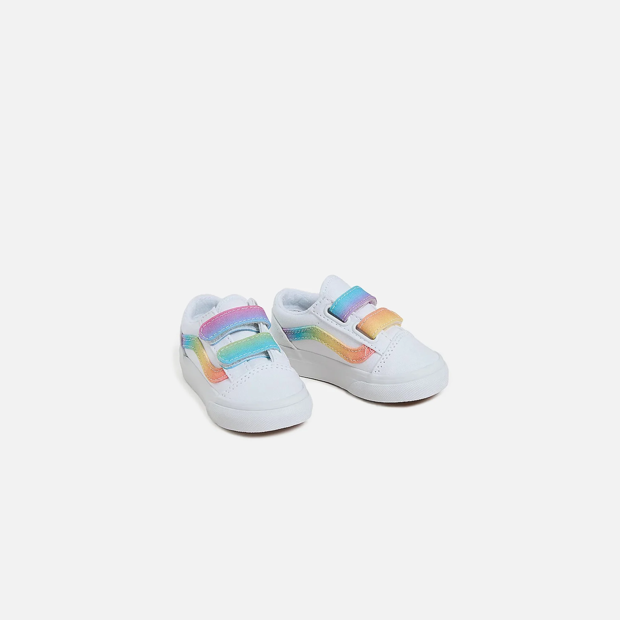 VANS TD Old Skool V Crib - Rainbow / True White / Multi - Image 2
