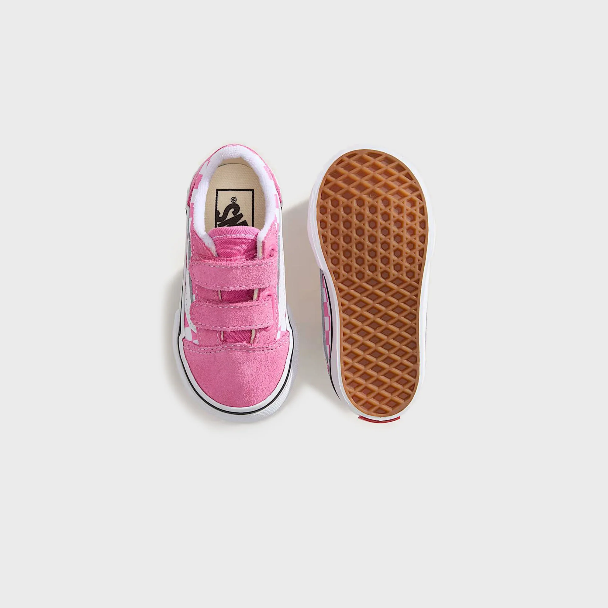 VANS TD Old Skool V Checkerboard Shoe - Fizz Pink - Image 4