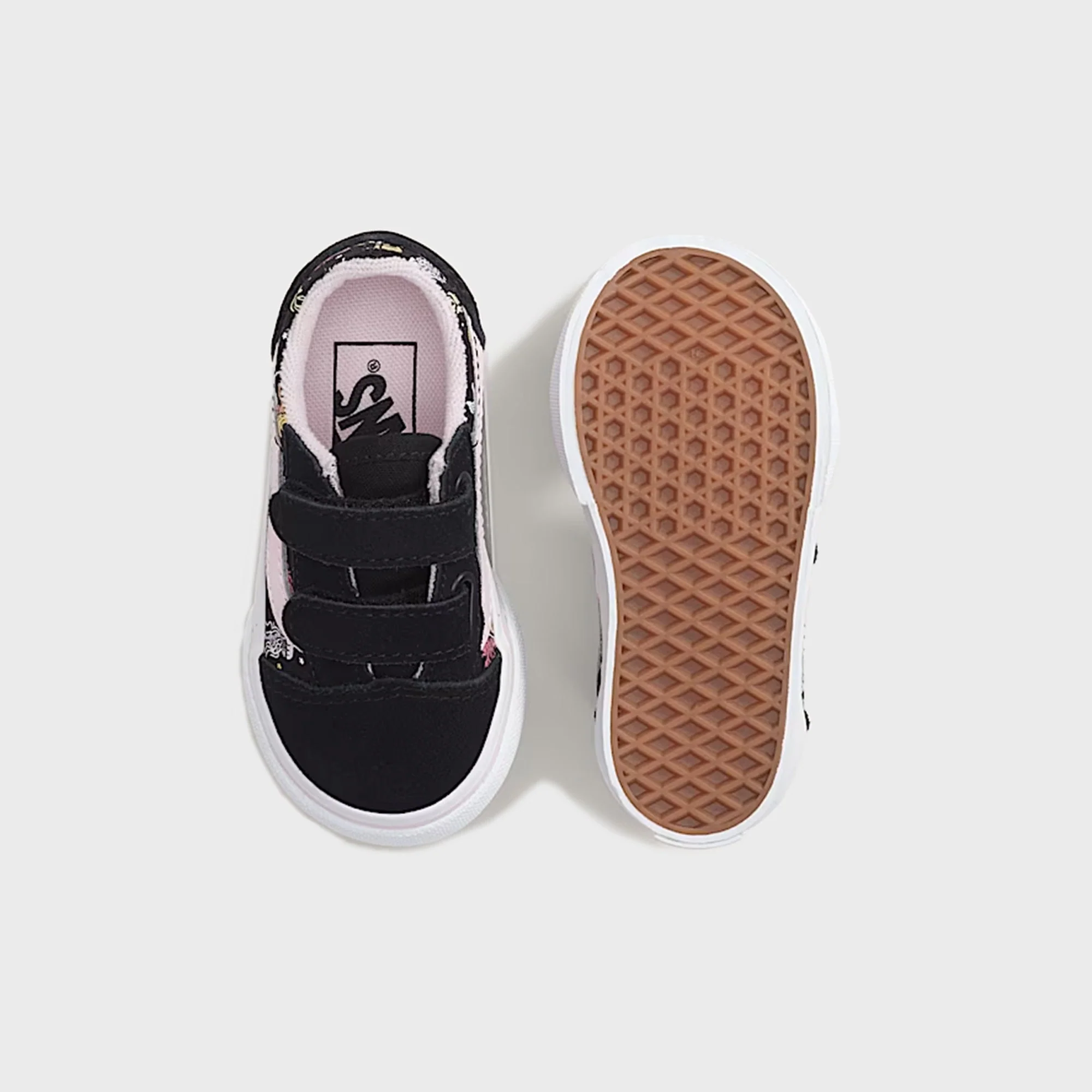 VANS TD Old Skool V - Glow-in-the-Dark Black / Pastel Pink - Image 3