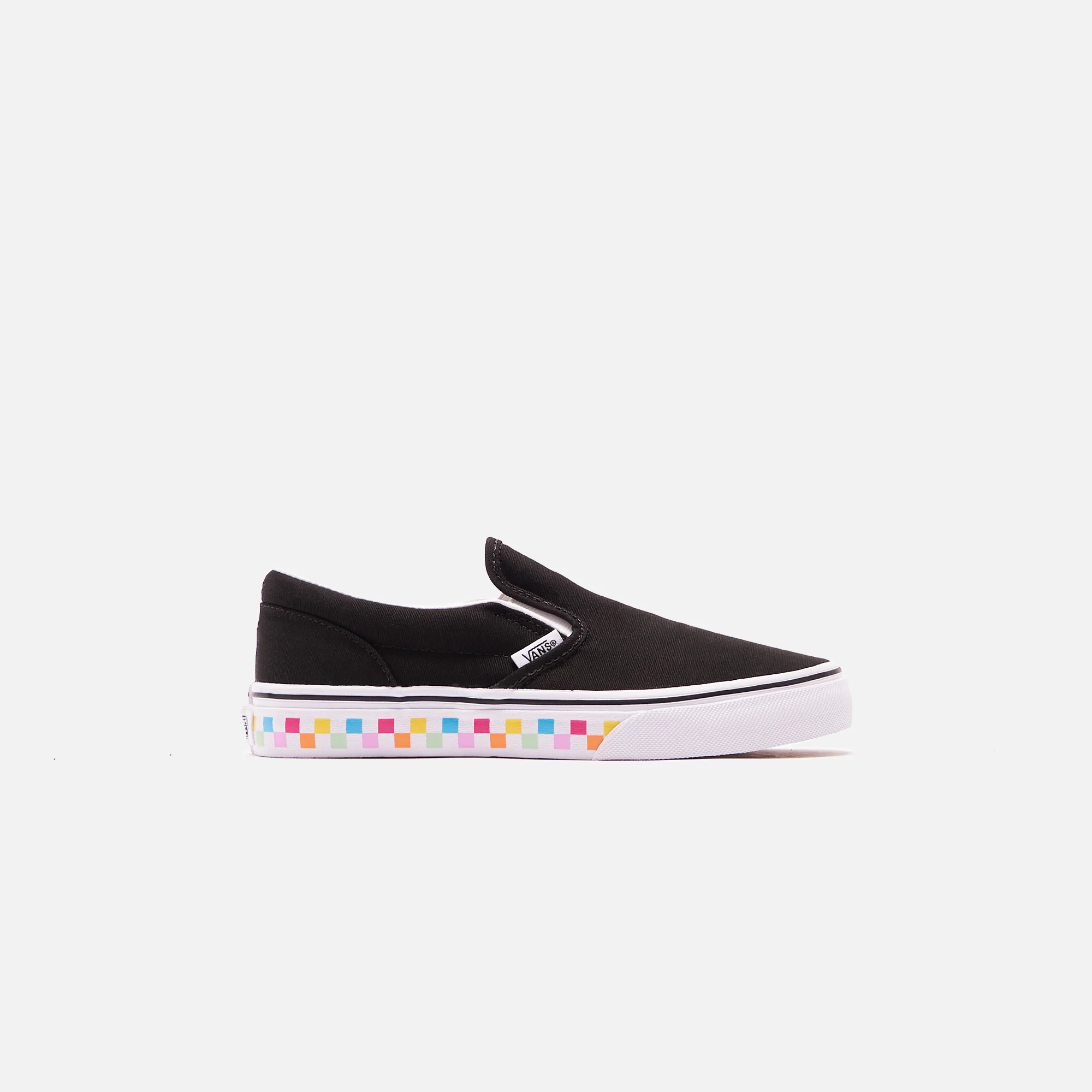 Vans Grade School Classic Slip-On Checkerboard - Rainbow / Black