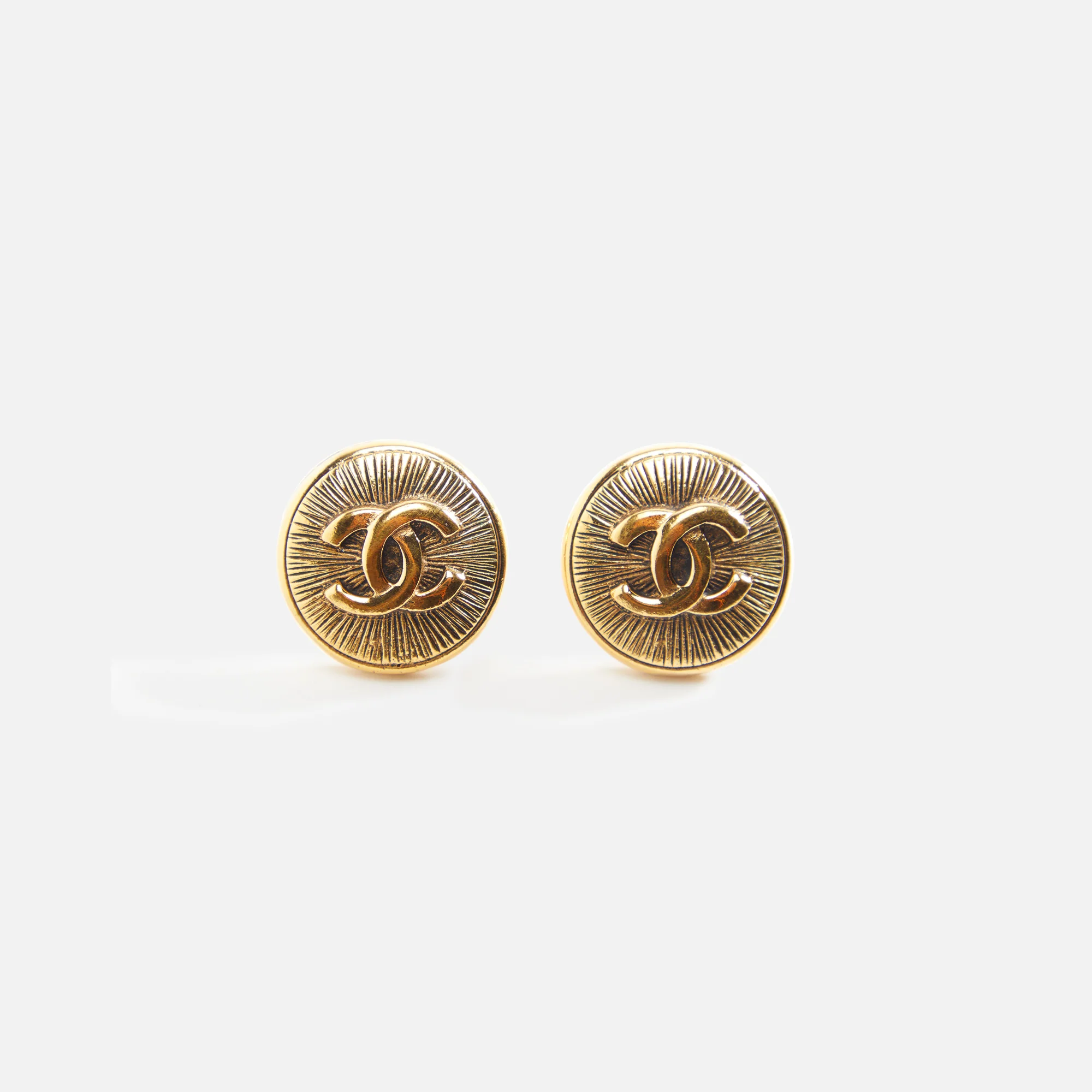 WGACA Chanel Sunburst Earrings - Gold