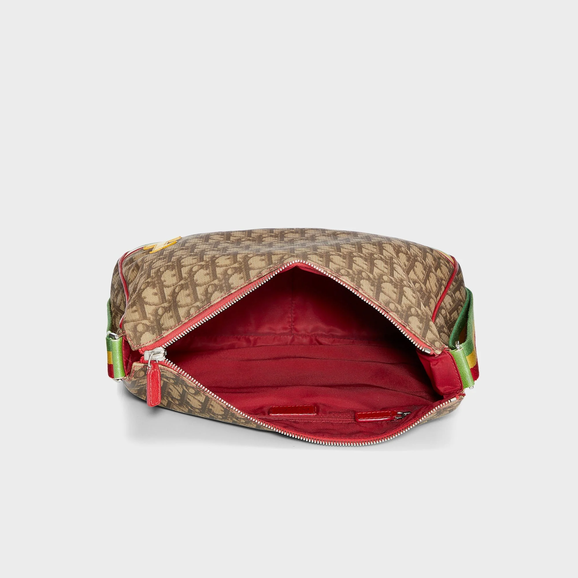 WGACA Dior Rasta Trotter Canvas Messenger Bag - Green / Red / Yellow - Image 6