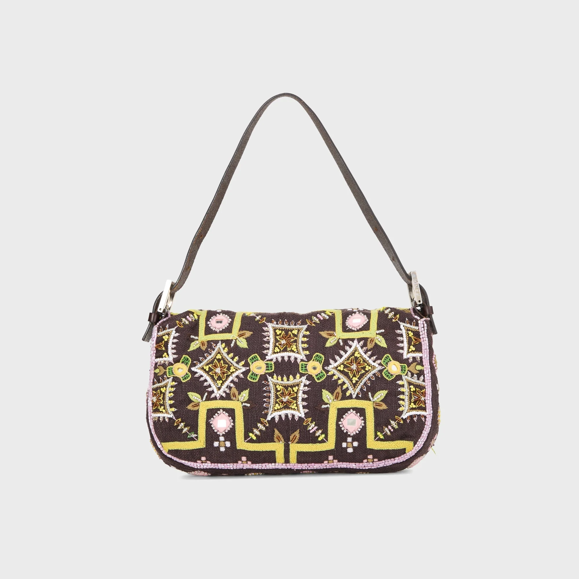 WGACA Fendi Fringe Baguette Handbag - Brown - Image 2