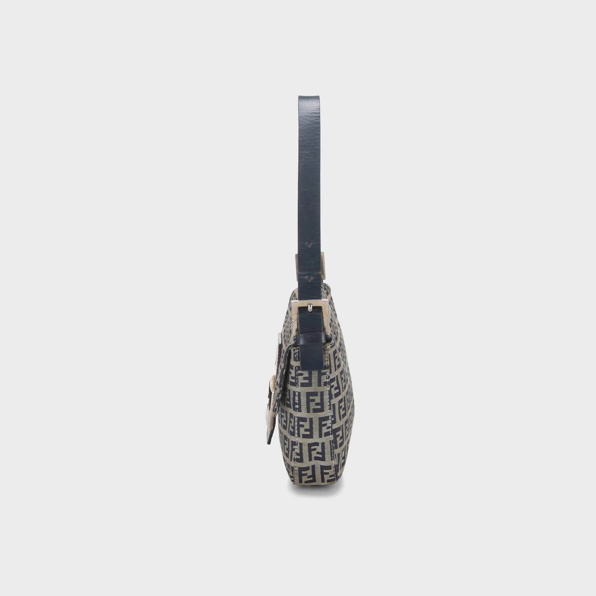 WGACA Fendi Zucchino FF Baguette Shoulder Bag - Navy - Image 3