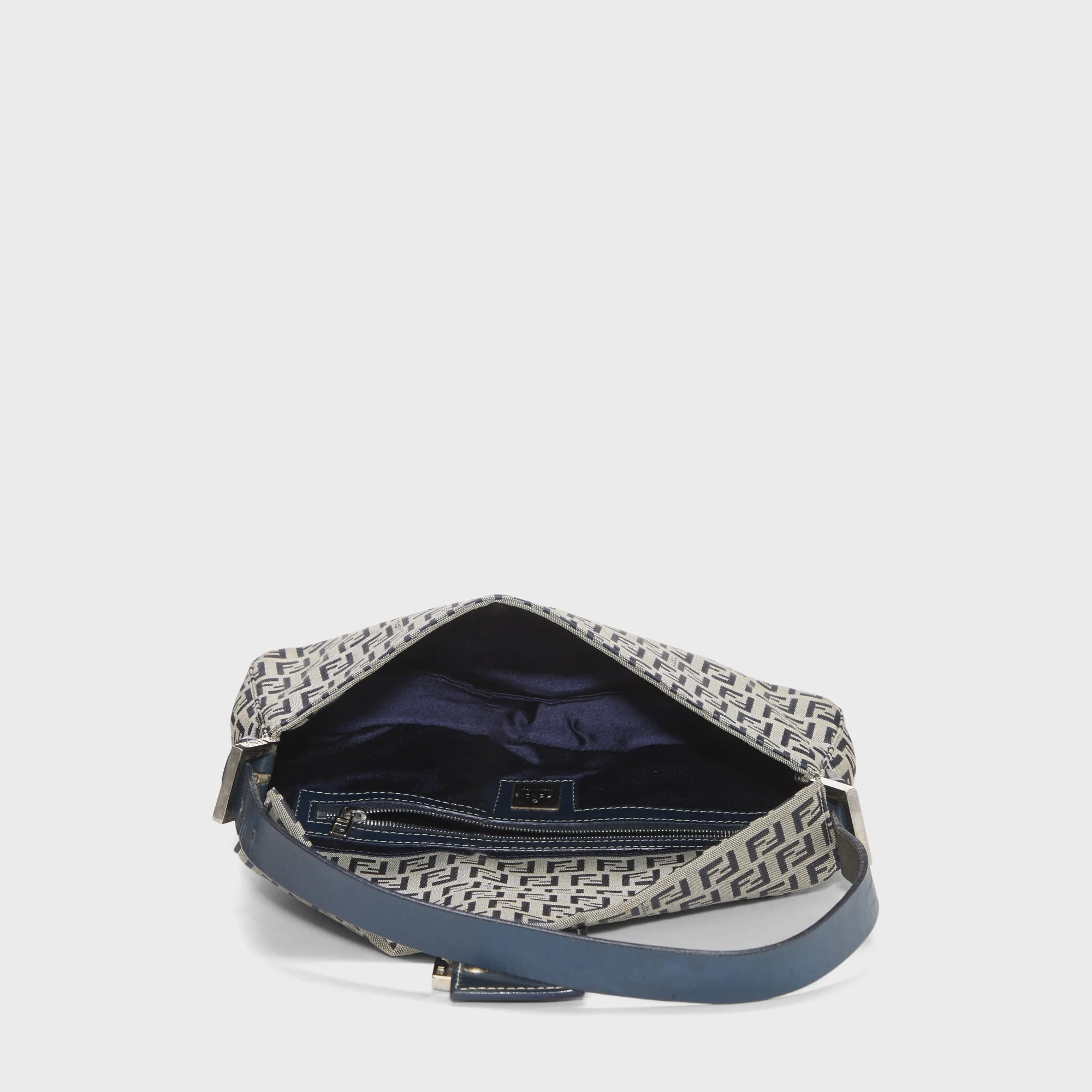 WGACA Fendi Zucchino FF Baguette Shoulder Bag - Navy - Image 4