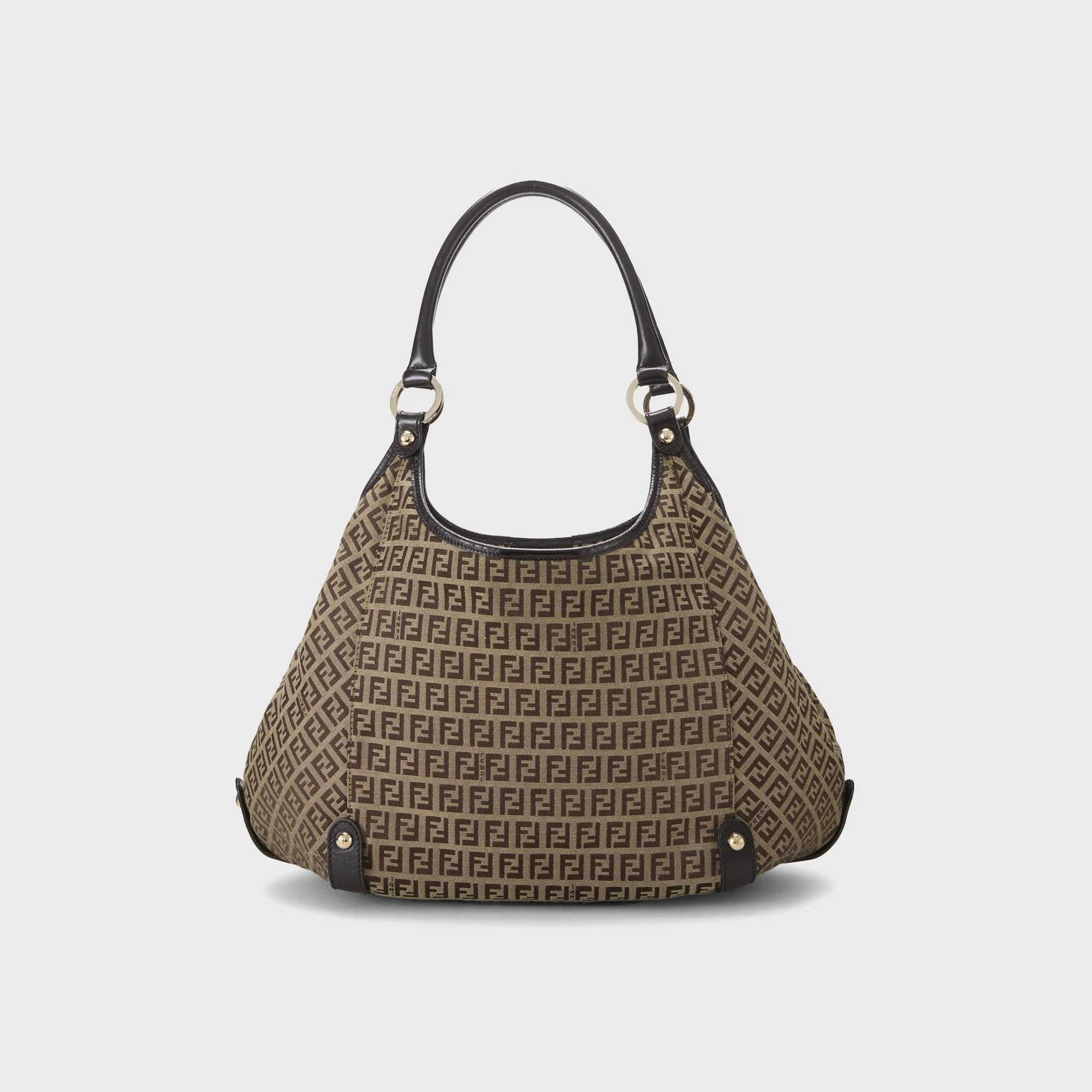 WGACA Fendi Zucca Nylon Canvas Shoulder Bag - Brown - Image 3