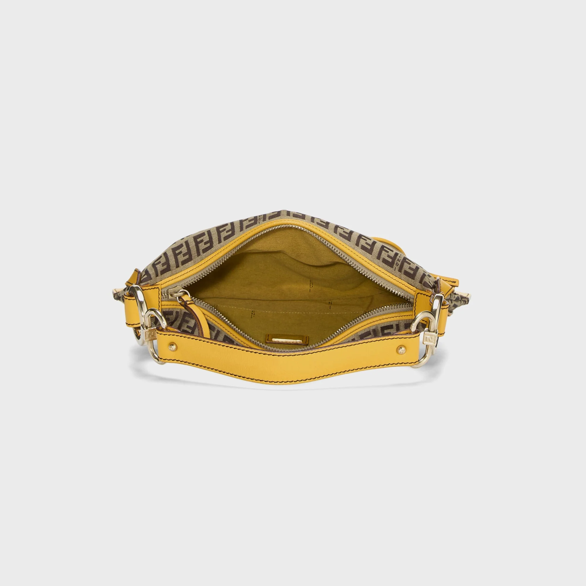 WGACA Fendi Zucchino Chef Pocket Shoulder Small - Yellow / Brown - Image 3