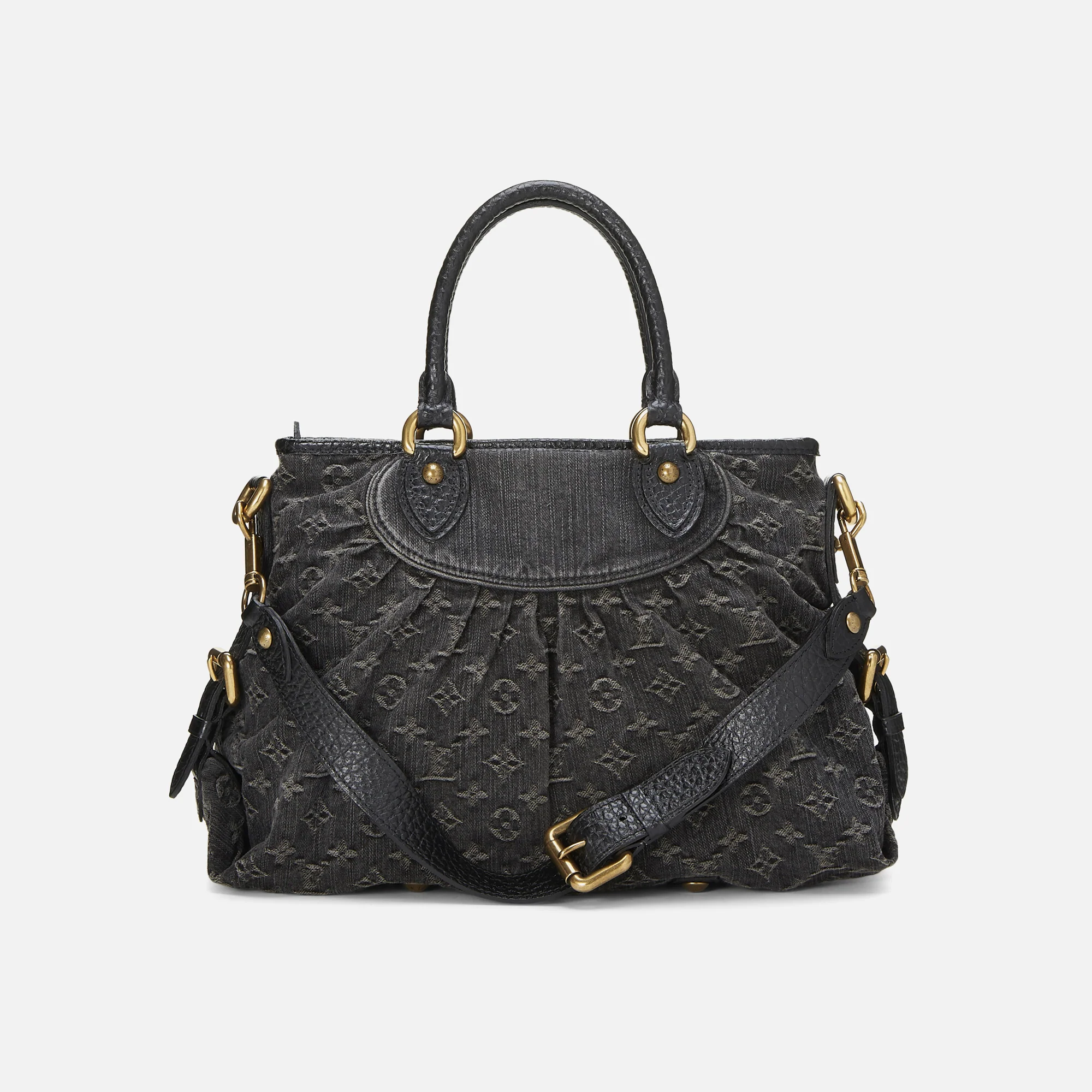 WGACA Louis Vuitton Denim Neocabby MM - Black - Image 4