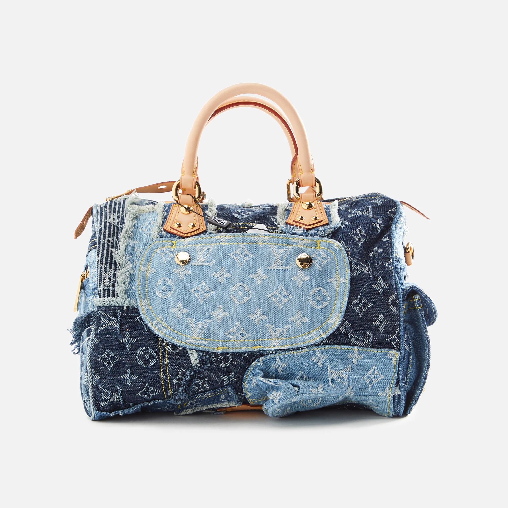 WGACA Louis Vuitton Denim Patchwork Speedy - Blue - Image 2