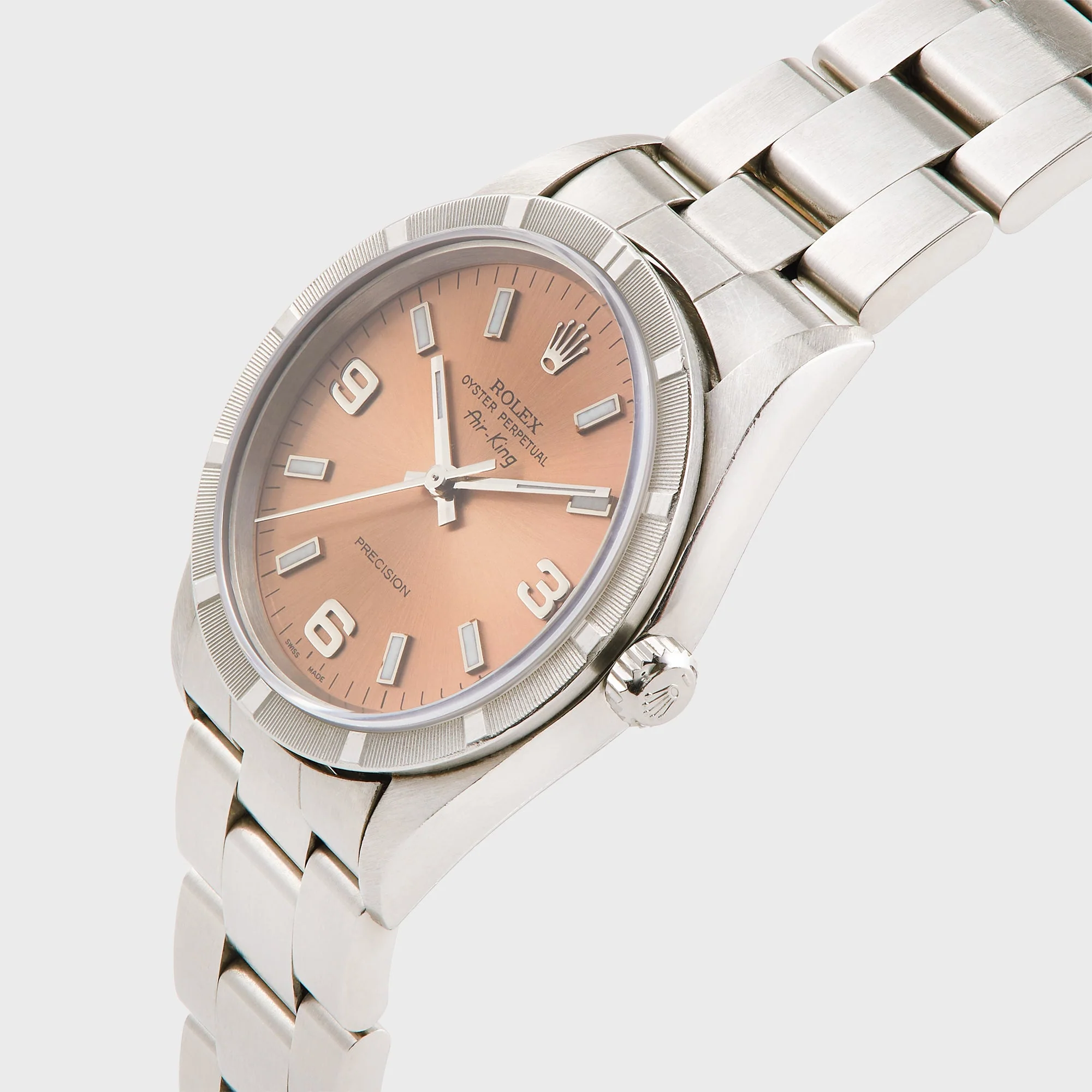 Wind Vintage Rolex Air-King Reference 14010 Pink Dial Unpolished - Pink - Image 3