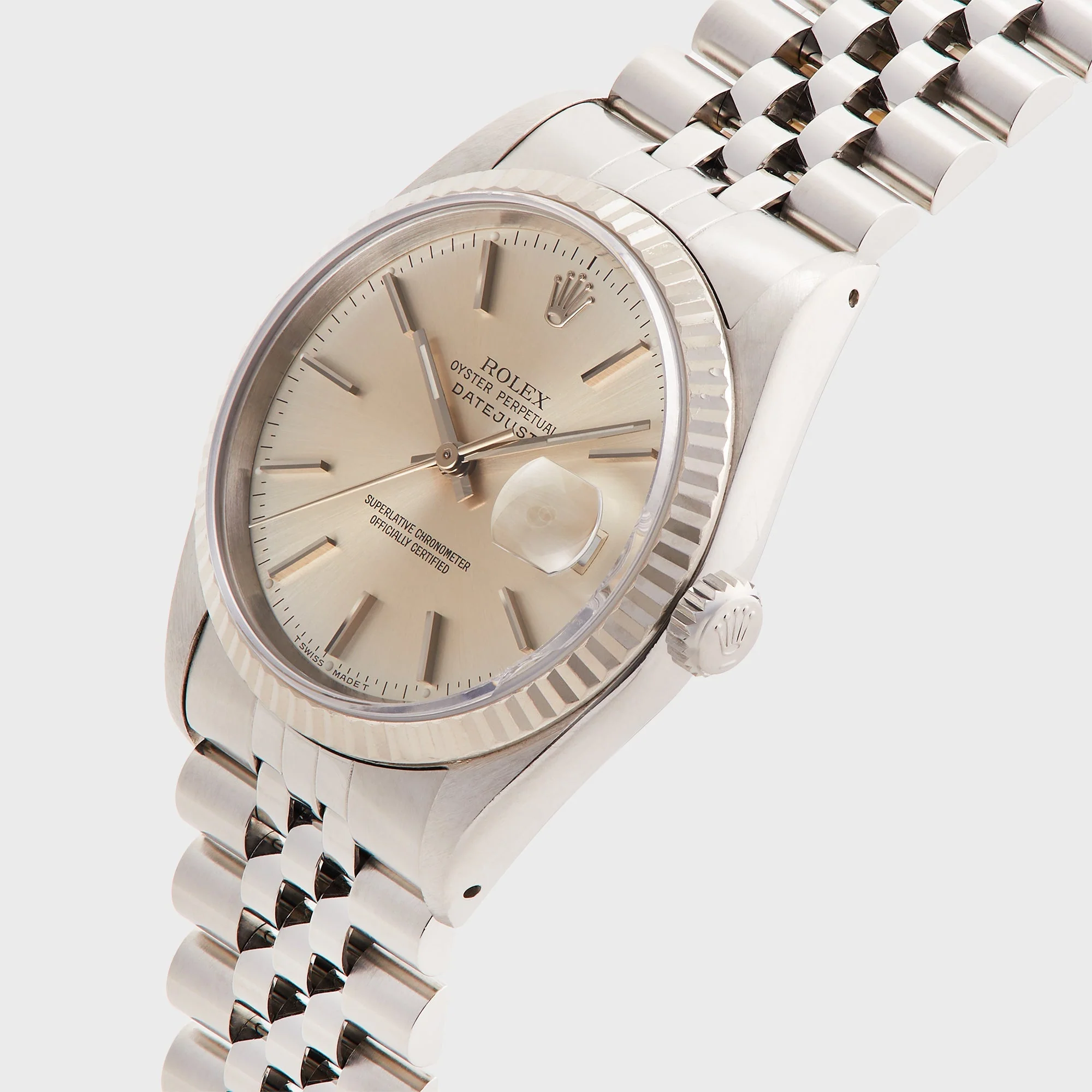 Wind Vintage Rolex Datejust Reference 16234 Unpolished Silver Dial - Silver - Image 2