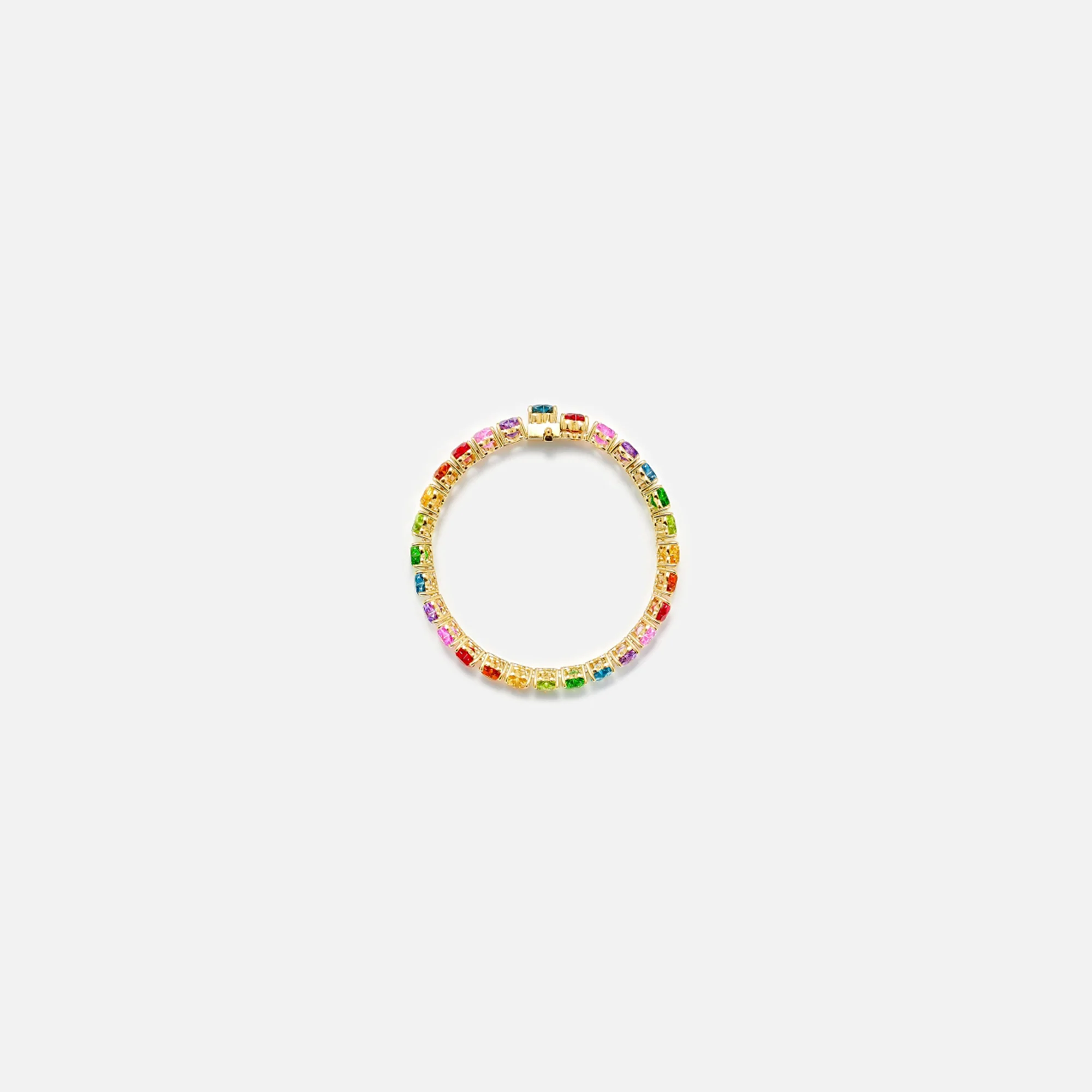 Yvonne Leon Baguette Riviere Heart Bracelet - Gold / Multi - Image 2