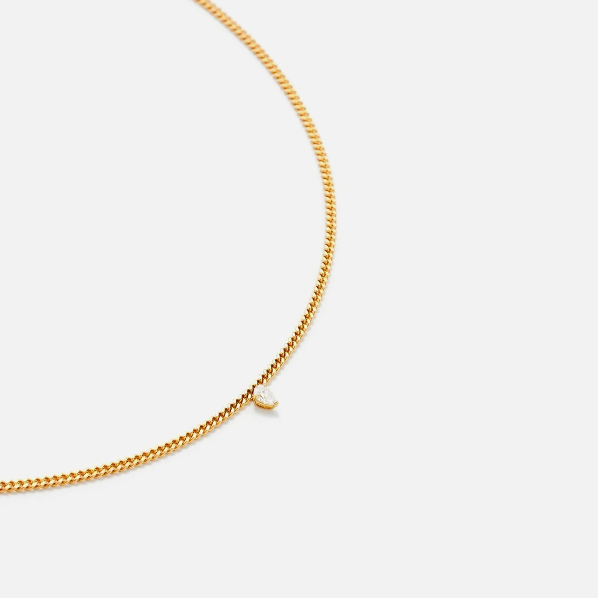 Yvonne Leon Collier Gourmette Flottant Diamant Poire - Yellow - Image 2