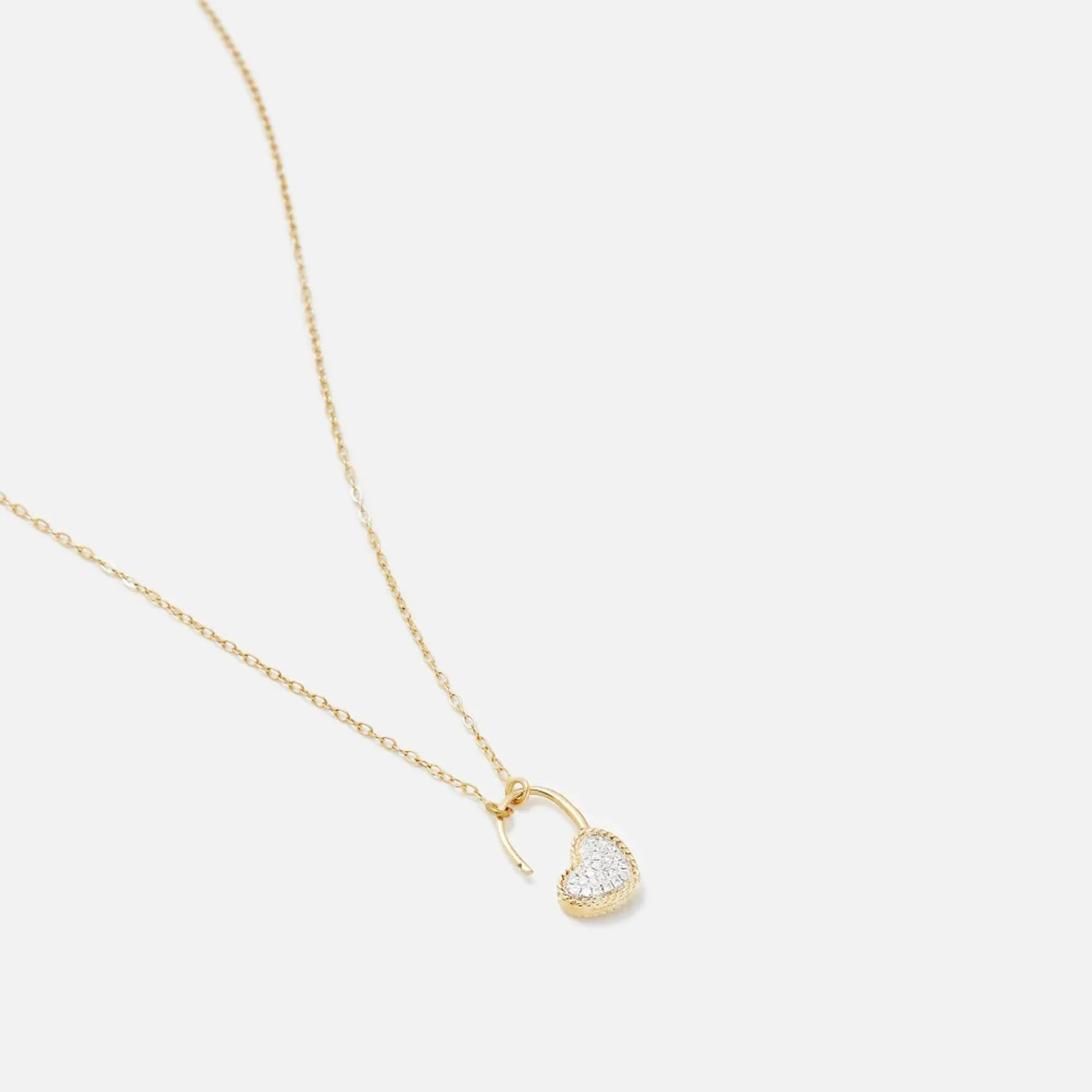 Yvonne Leon Collier Cadenas Coeur Diamants PM - Yellow Gold - Image 2