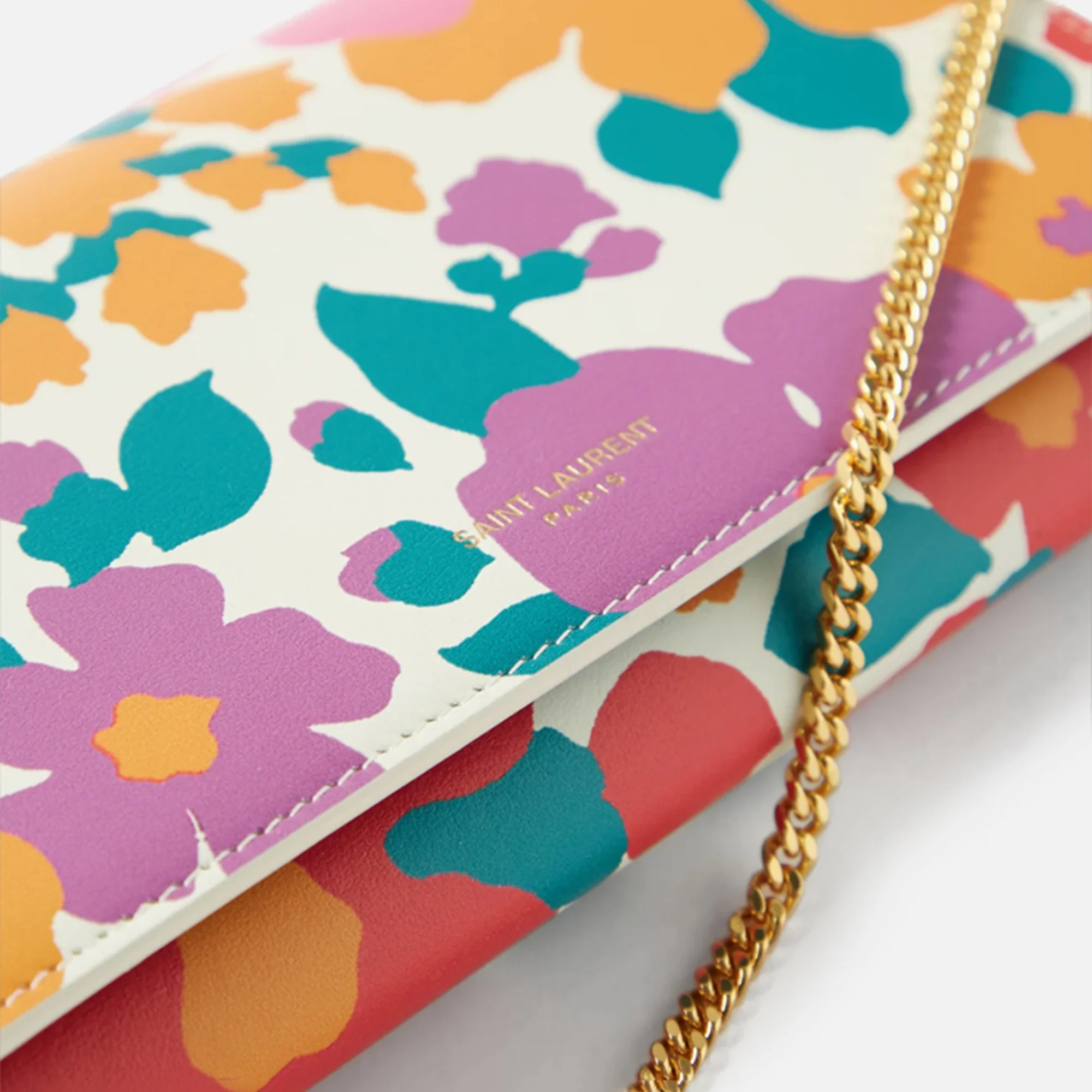 Saint Laurent Wallet on Chain Floral Print - Multicolored - Image 4